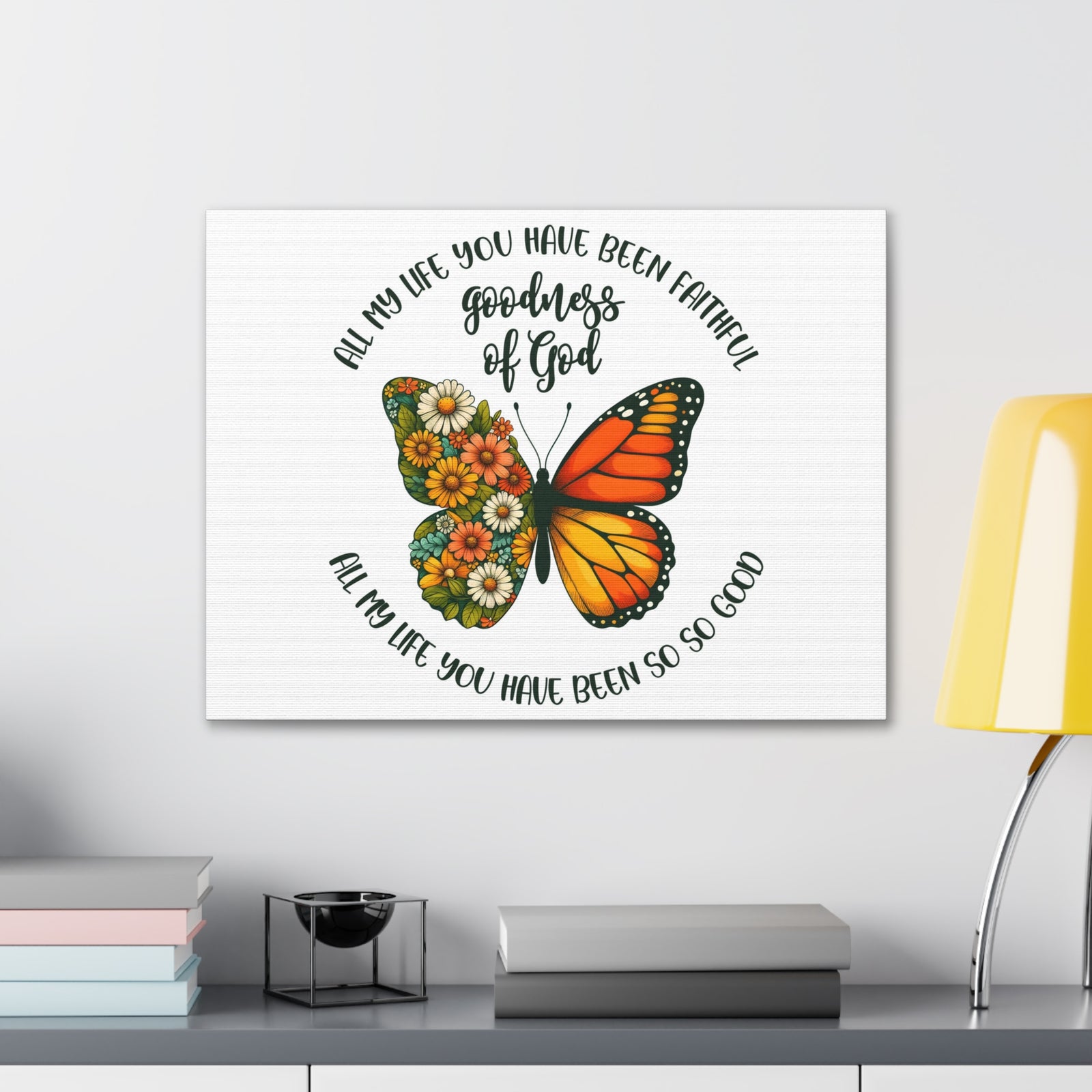 Scripture Walls Goodness of God Butterfly Bible Verse Canvas Christian Wall Art Ready to Hang Unframed-Express Your Love Gifts