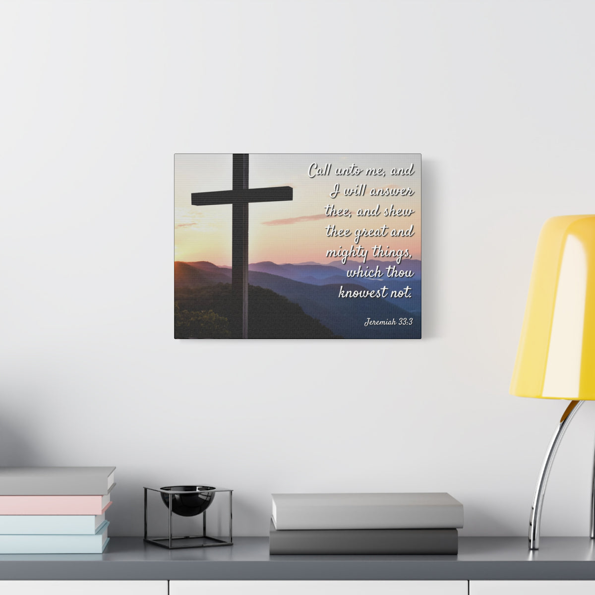 Scripture Canvas Mighty Things Jeremiah 33:3 Christian Wall Art Bible Verse Print Ready to Hang-Express Your Love Gifts