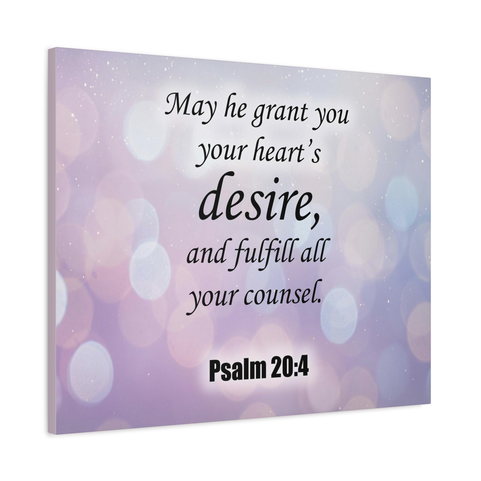 Bible Verse Canvas Fulfill All Your Counsel Psalm 20:4 Christian Home Decor Scripture Art-Express Your Love Gifts