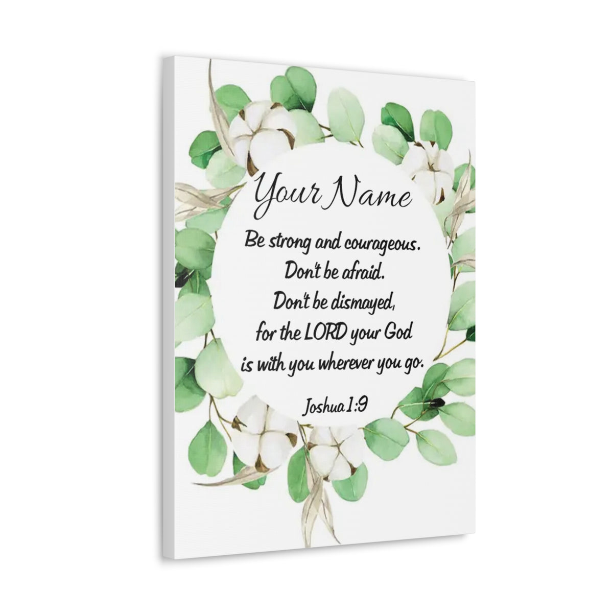 Scripture Walls Personalized Joshua 1:9 Bible Chapter Canvas Christian Wall Art Ready to Hang-Express Your Love Gifts