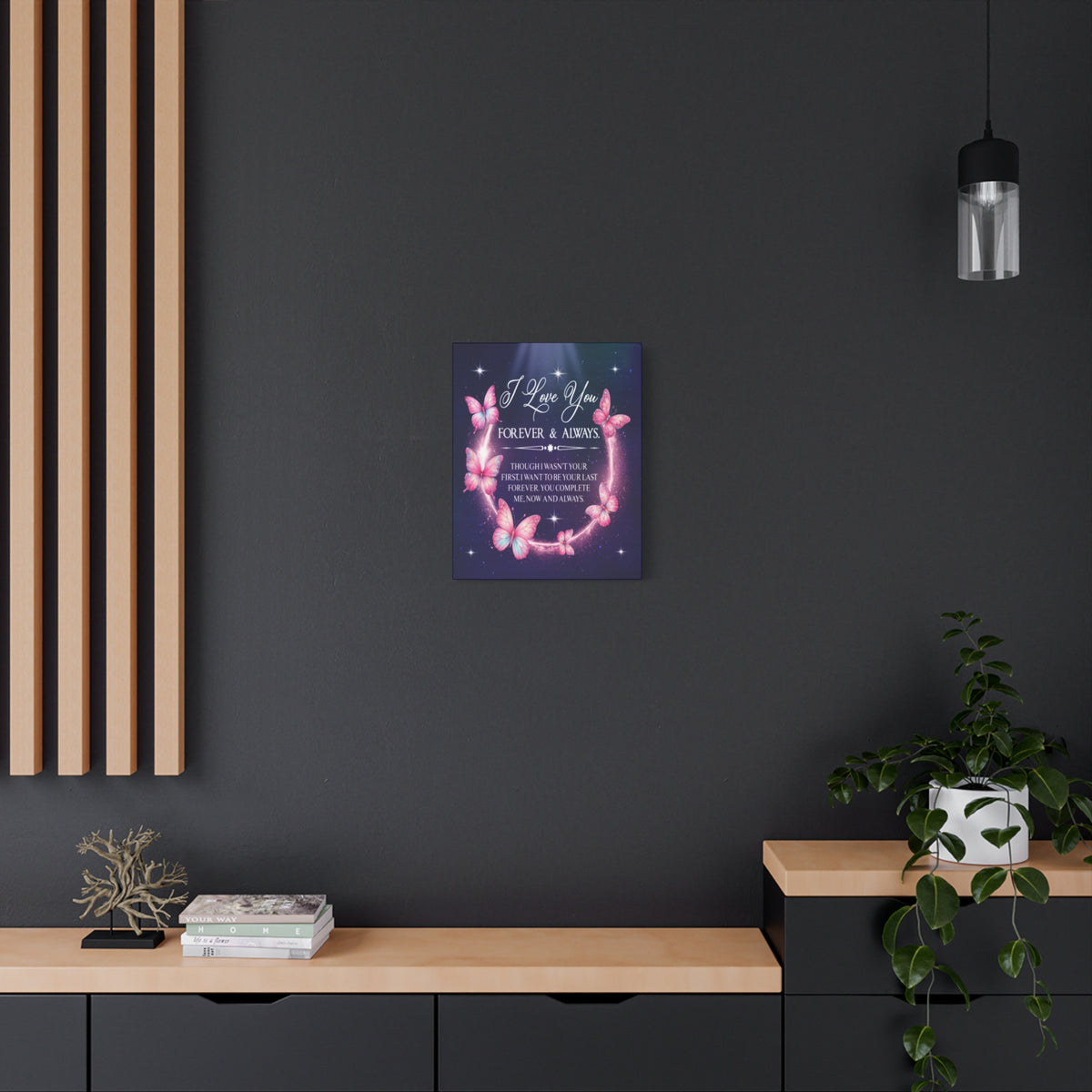 To My Wife Forever & Always Butterfly Canvas Wall Art – Romantic Gift for Eternal Love-Express Your Love Gifts