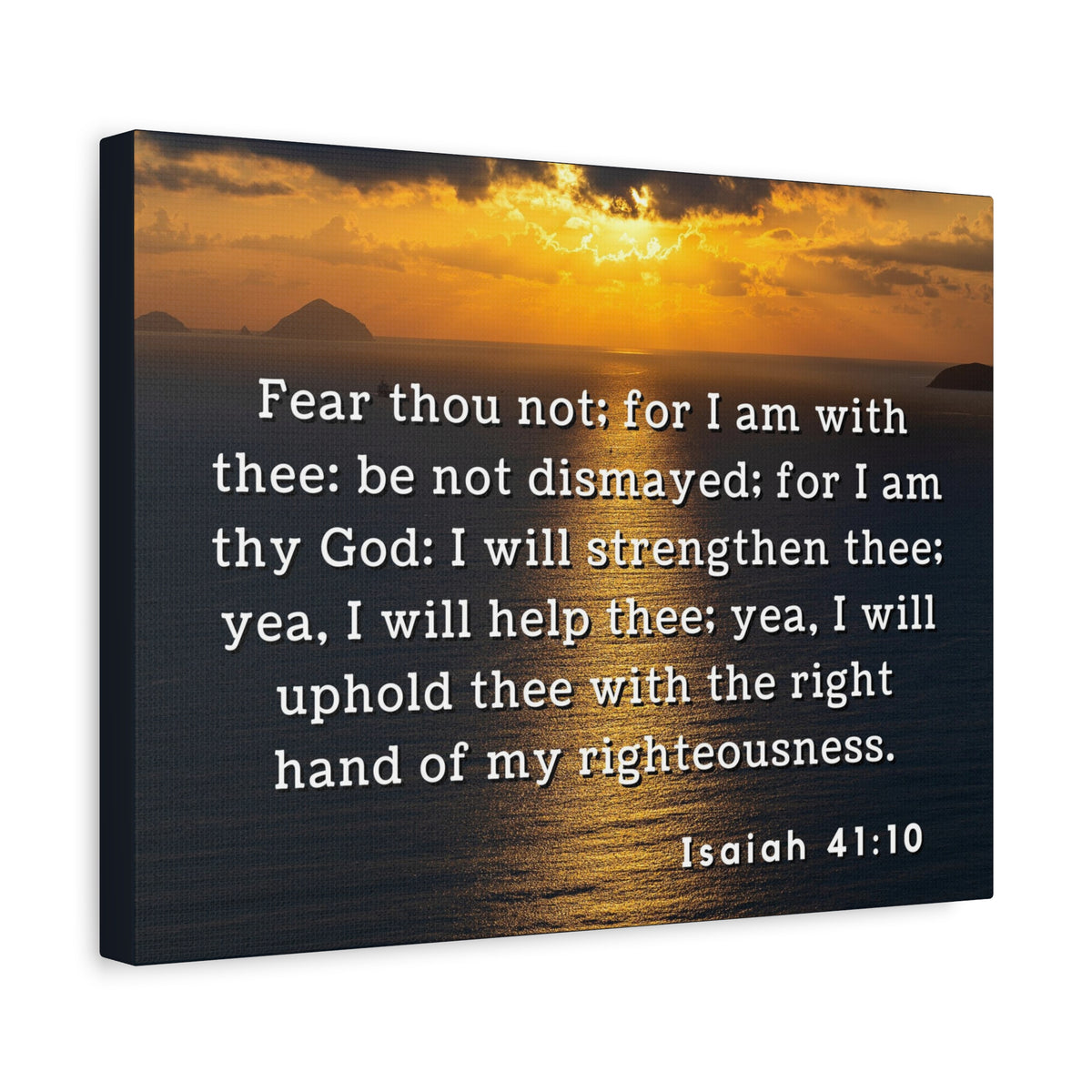 Scripture Walls Fear Thou Not Isaiah 41:10 Bible Verse Canvas Christian Wall Art Ready to Hang-Express Your Love Gifts