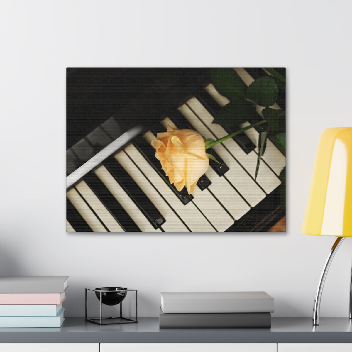 Piano Rose Music Lover's Delight Piano Keyboard Canvas Wall Art for Home Decor Ready-to-Hang-Express Your Love Gifts