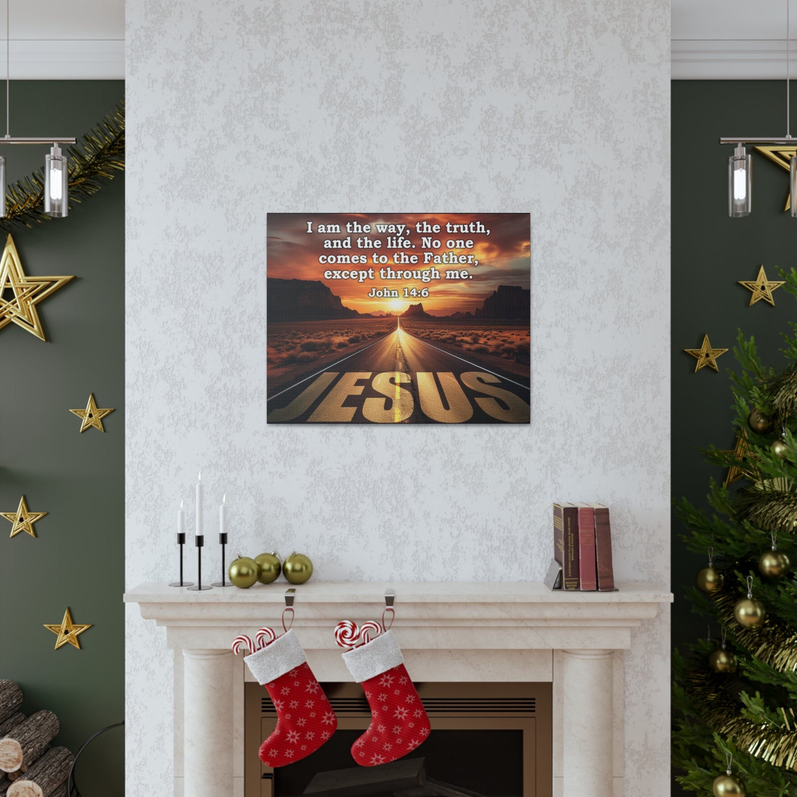 Scripture Walls Way Truth Life John 14:6 Christian Wall Art Print Ready to Hang Unframed-Express Your Love Gifts
