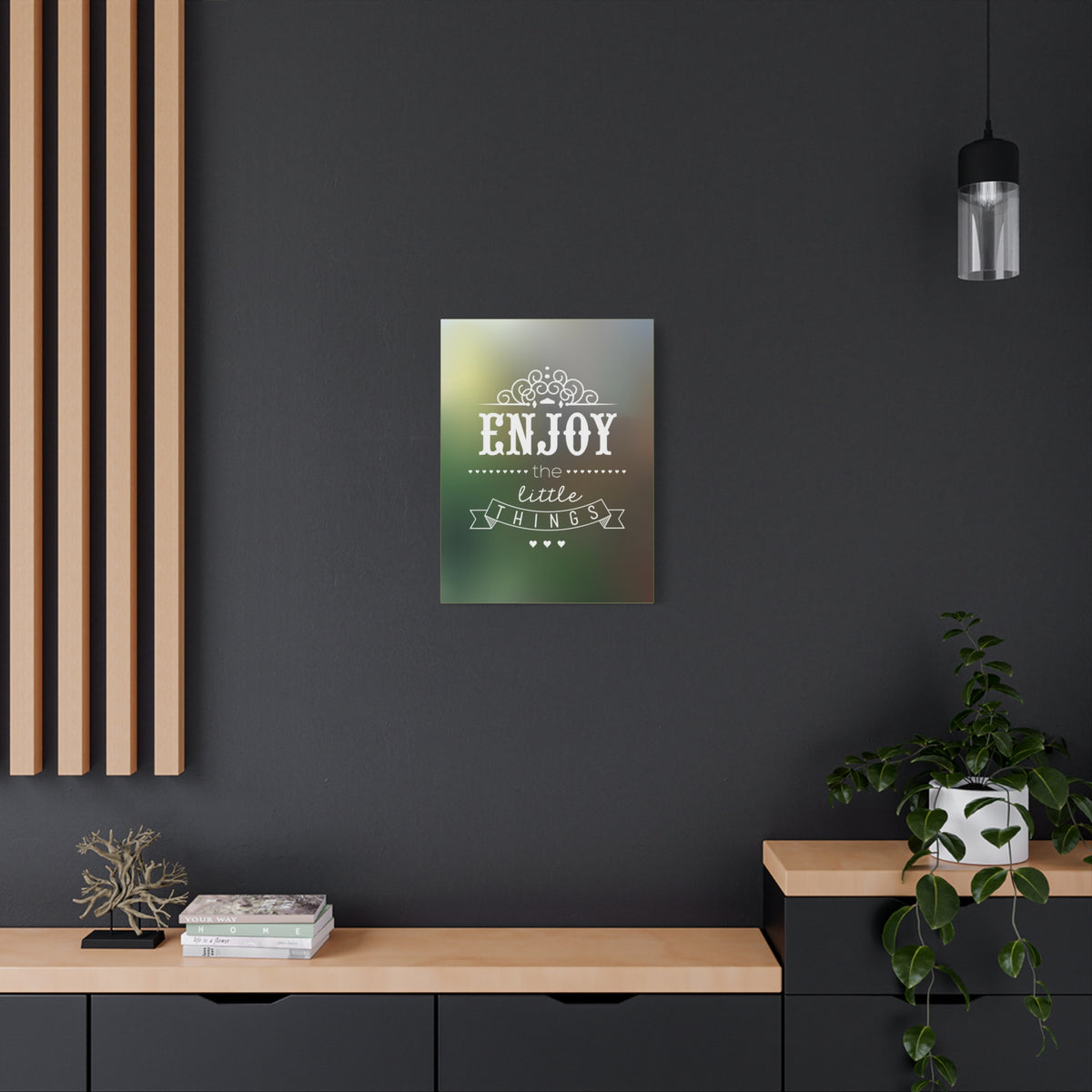 Inspirational Wall Art Enjoy The Little Things Motivation Wall Decor for Home Office Gym Inspiring Success Quote Print Ready to Hang-Express Your Love Gifts