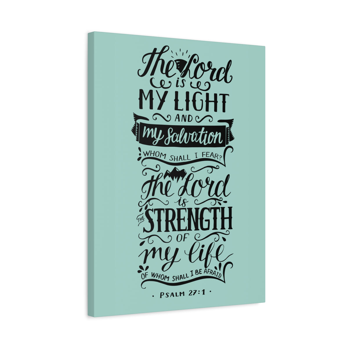 Scripture Canvas The Lord Is My Light Psalm 27 :1 Christian Wall Art Bible Verse Print Ready To Hang-Express Your Love Gifts