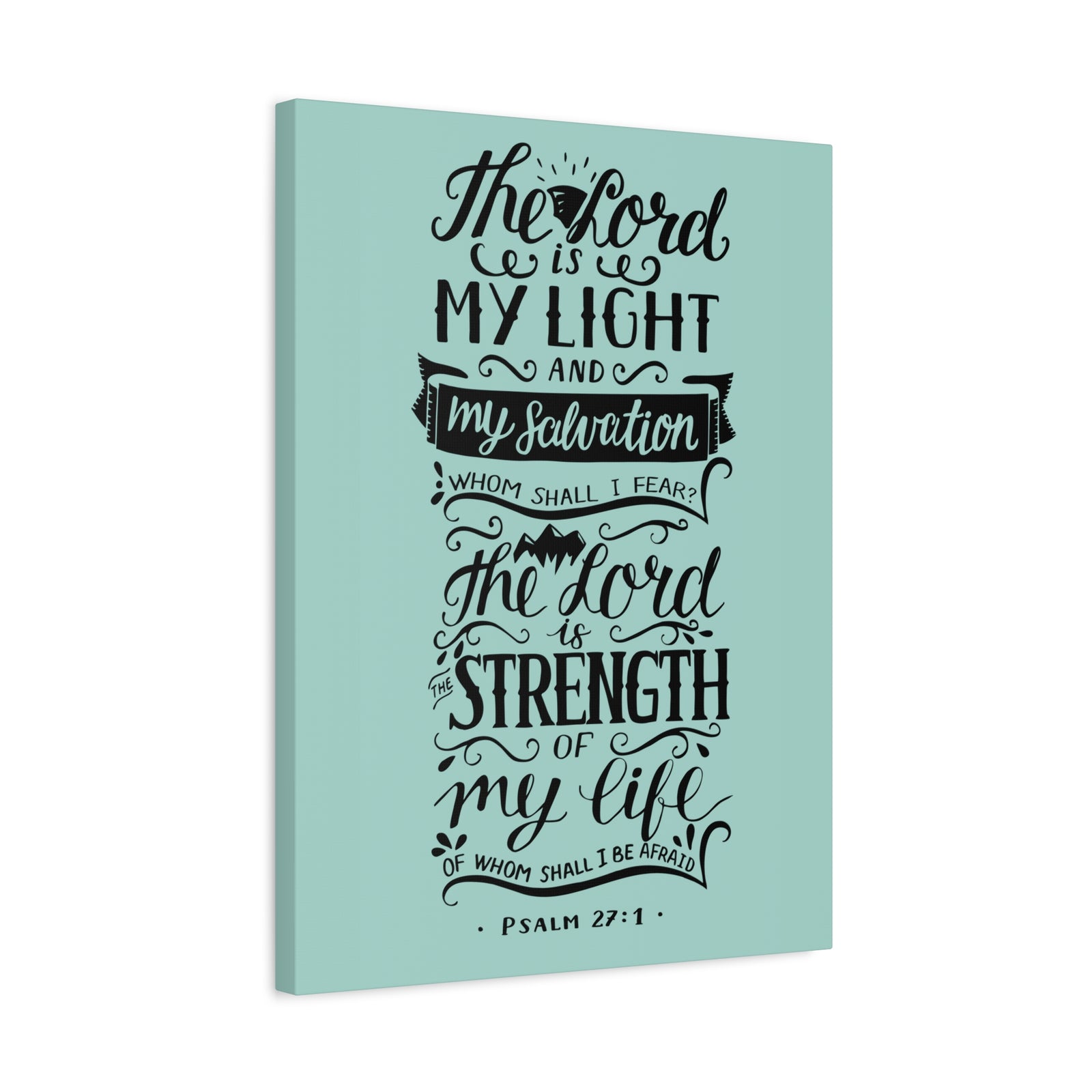 Scripture Canvas The Lord Is My Light Psalm 27 :1 Christian Wall Art Bible Verse Print Ready To Hang-Express Your Love Gifts