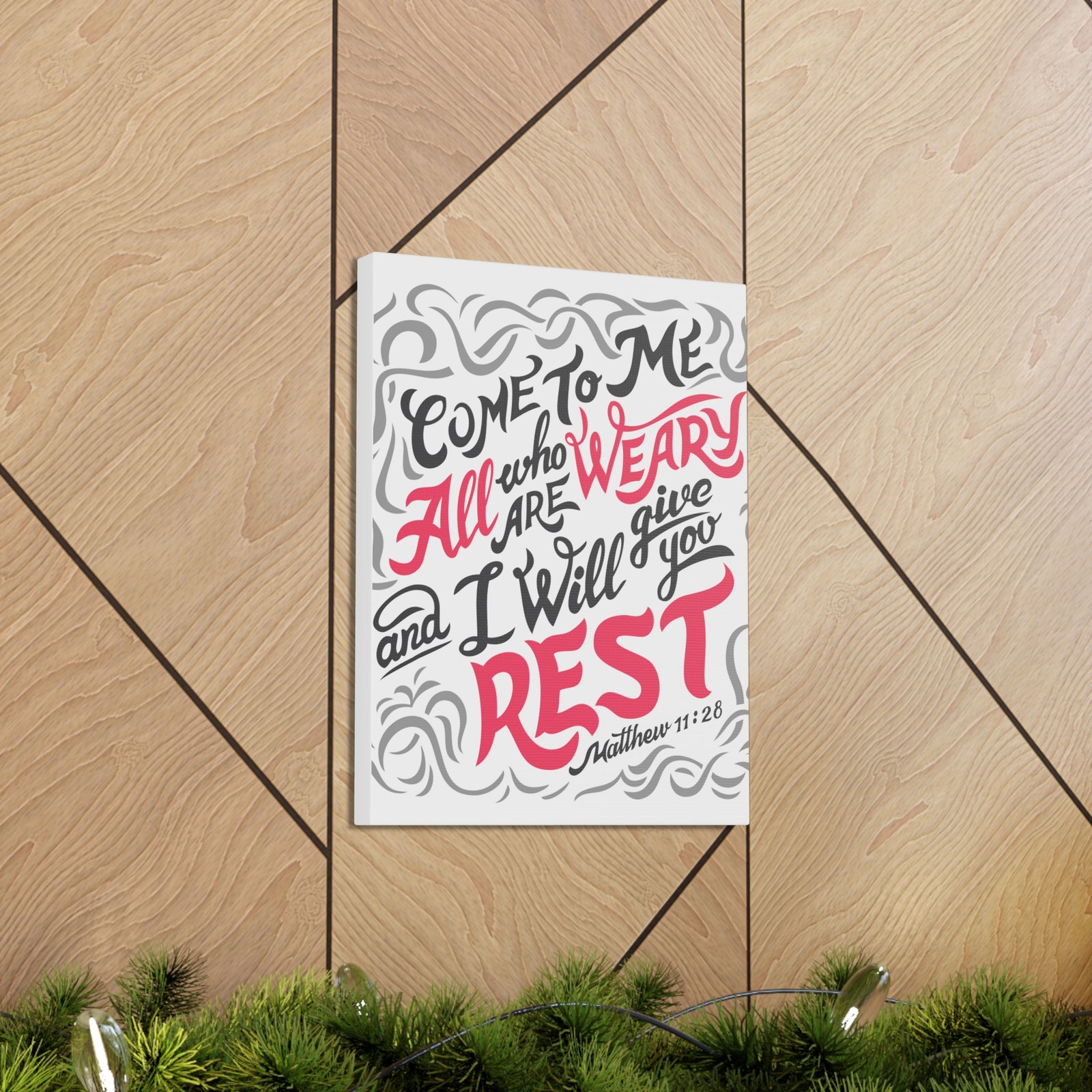 Scripture Canvas Come To Me All Matthew 11:28 Christian Wall Art Bible Verse Print Ready To Hang-Express Your Love Gifts