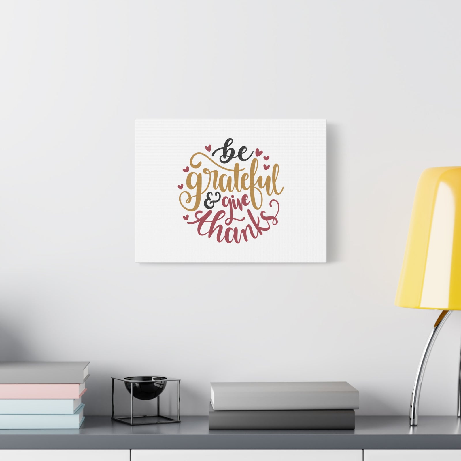 Scripture Canvas Be Grateful & Give Thanks Psalm 107:1 Christian Wall Art Bible Verse Print Ready to Hang-Express Your Love Gifts