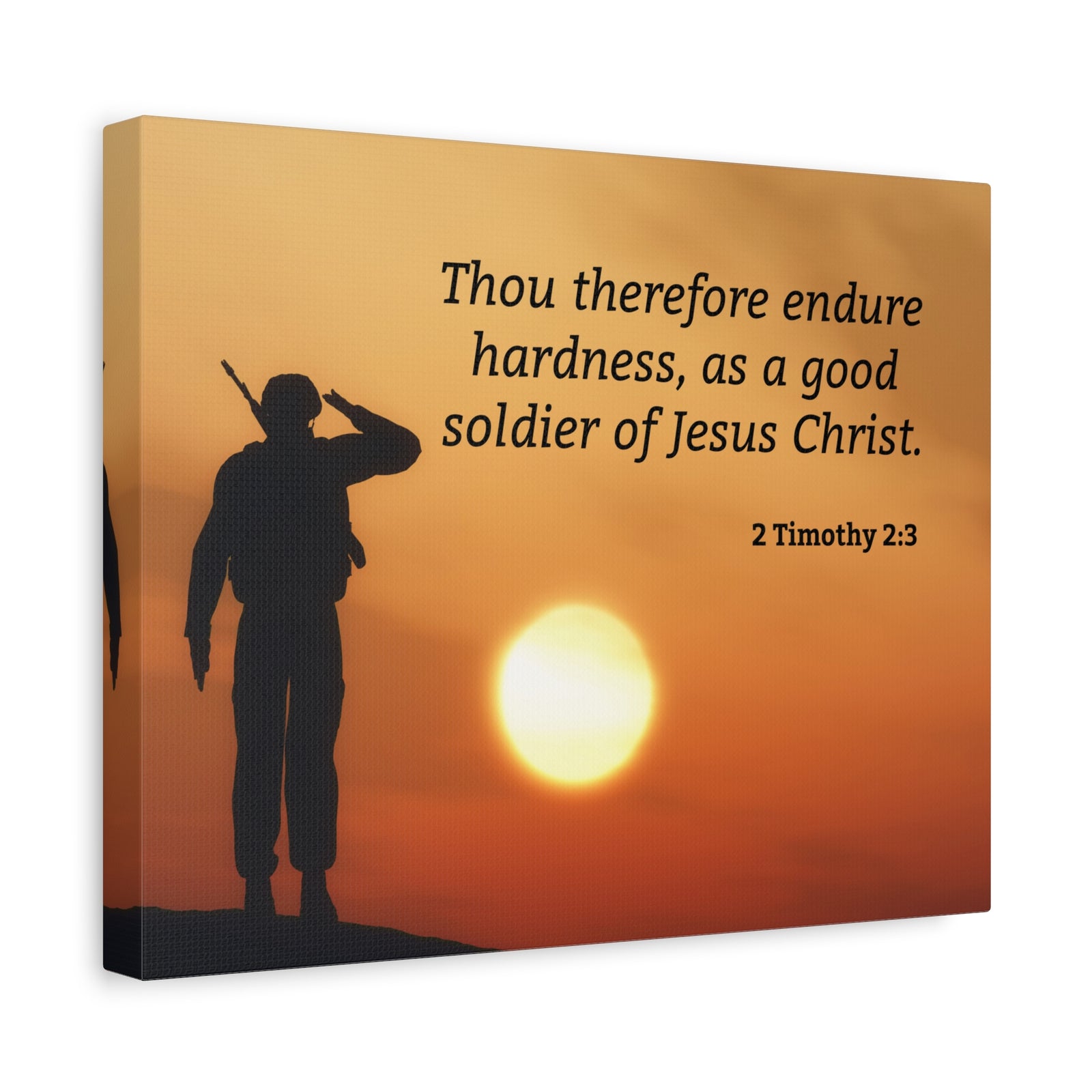 Scripture Walls Good Soldier 2 Timothy 2:3 Bible Verse Canvas Christian Wall Art Ready to Hang-Express Your Love Gifts