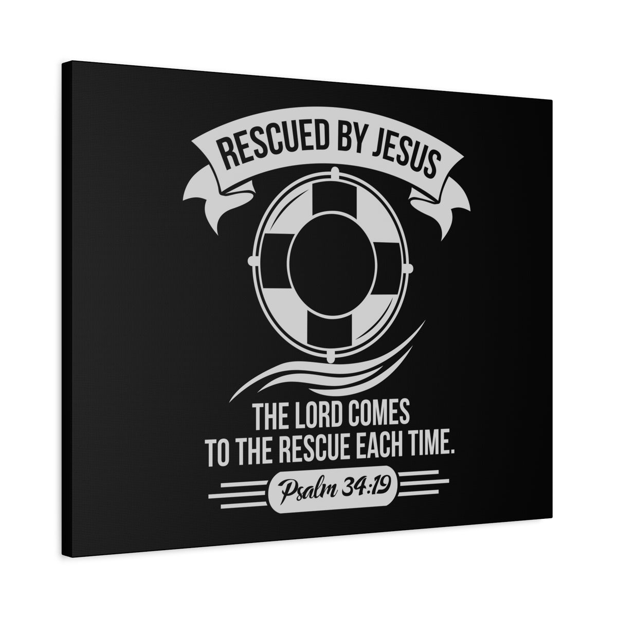 Scripture Walls Psalm 34:19 Rescued By Jesus Bible Verse Canvas Christian Wall Art Ready to Hang Unframed-Express Your Love Gifts