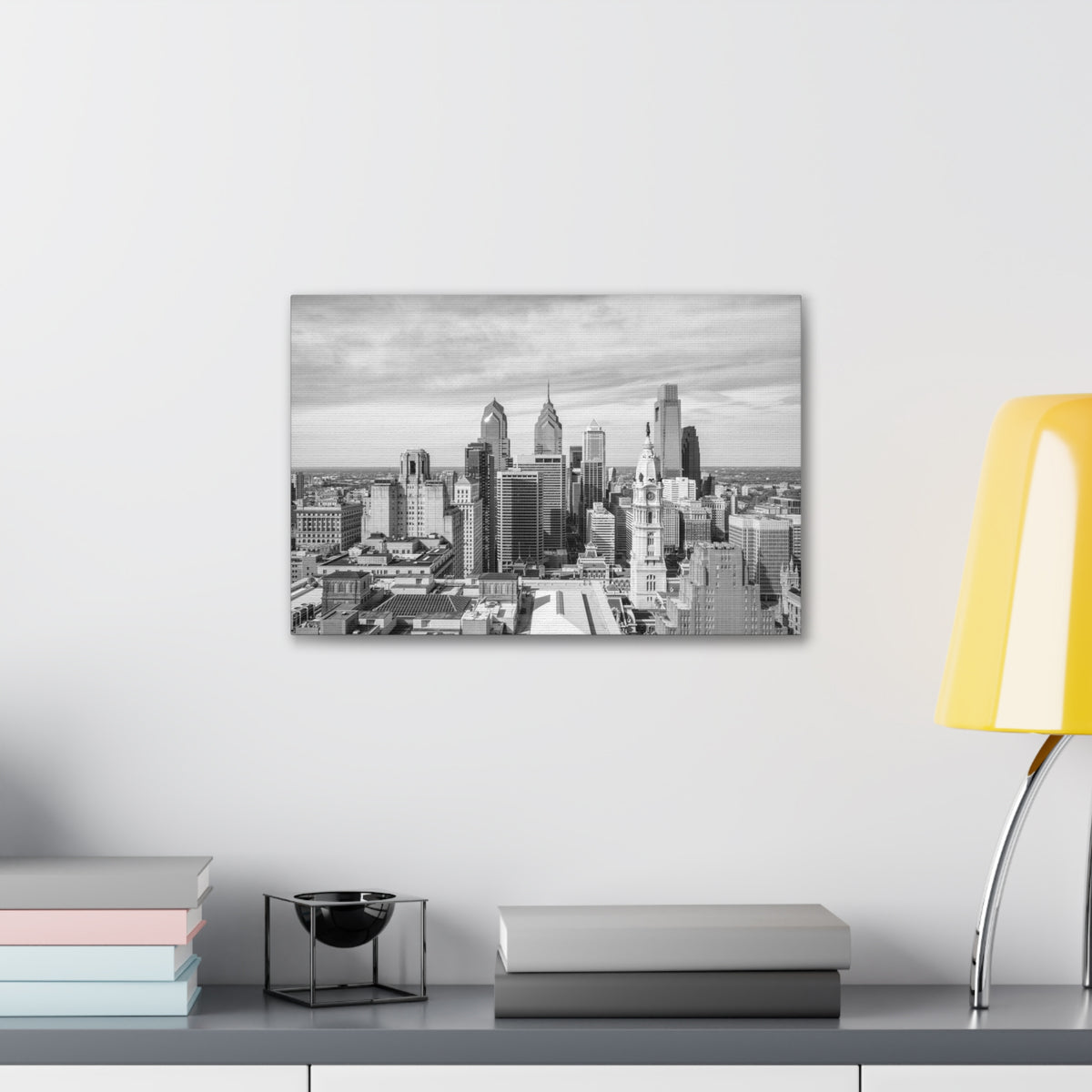 Philadelphia Black And White Skyline Canvas Artwork High-Quality Breathtaking Stunning Cityscape for Home Decor Ready to Hang-Express Your Love Gifts