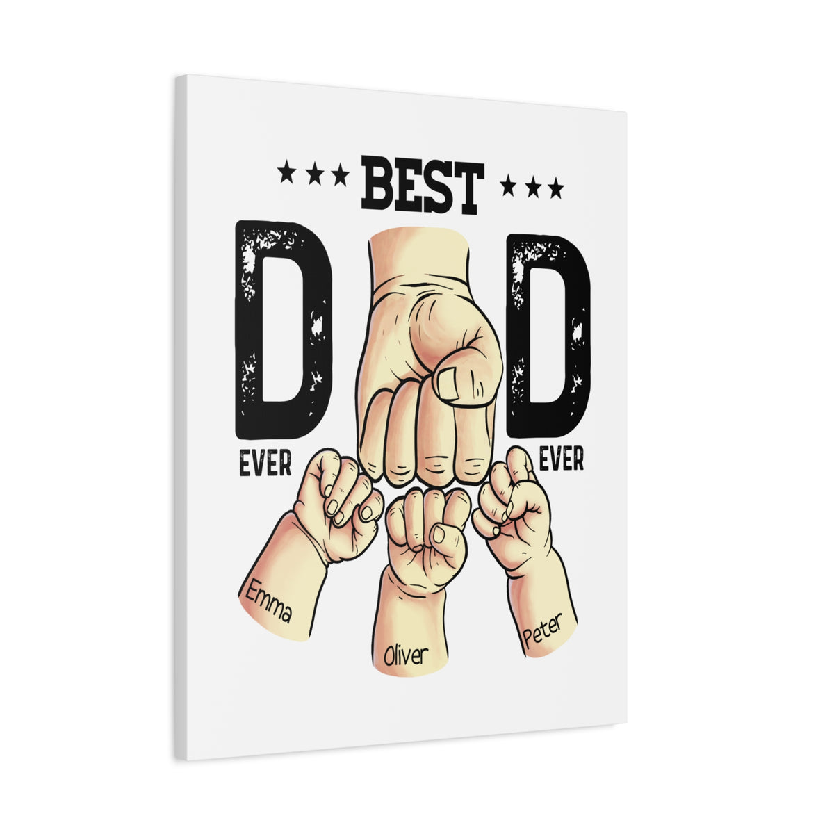 Personalized Best Dad Ever Canvas Wall Art-Express Your Love Gifts
