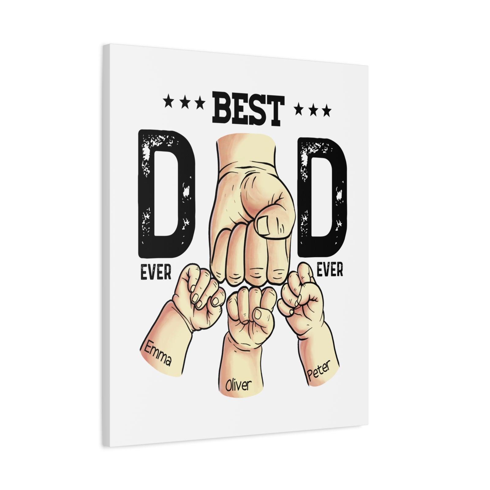 Personalized Best Dad Ever Canvas Wall Art-Express Your Love Gifts