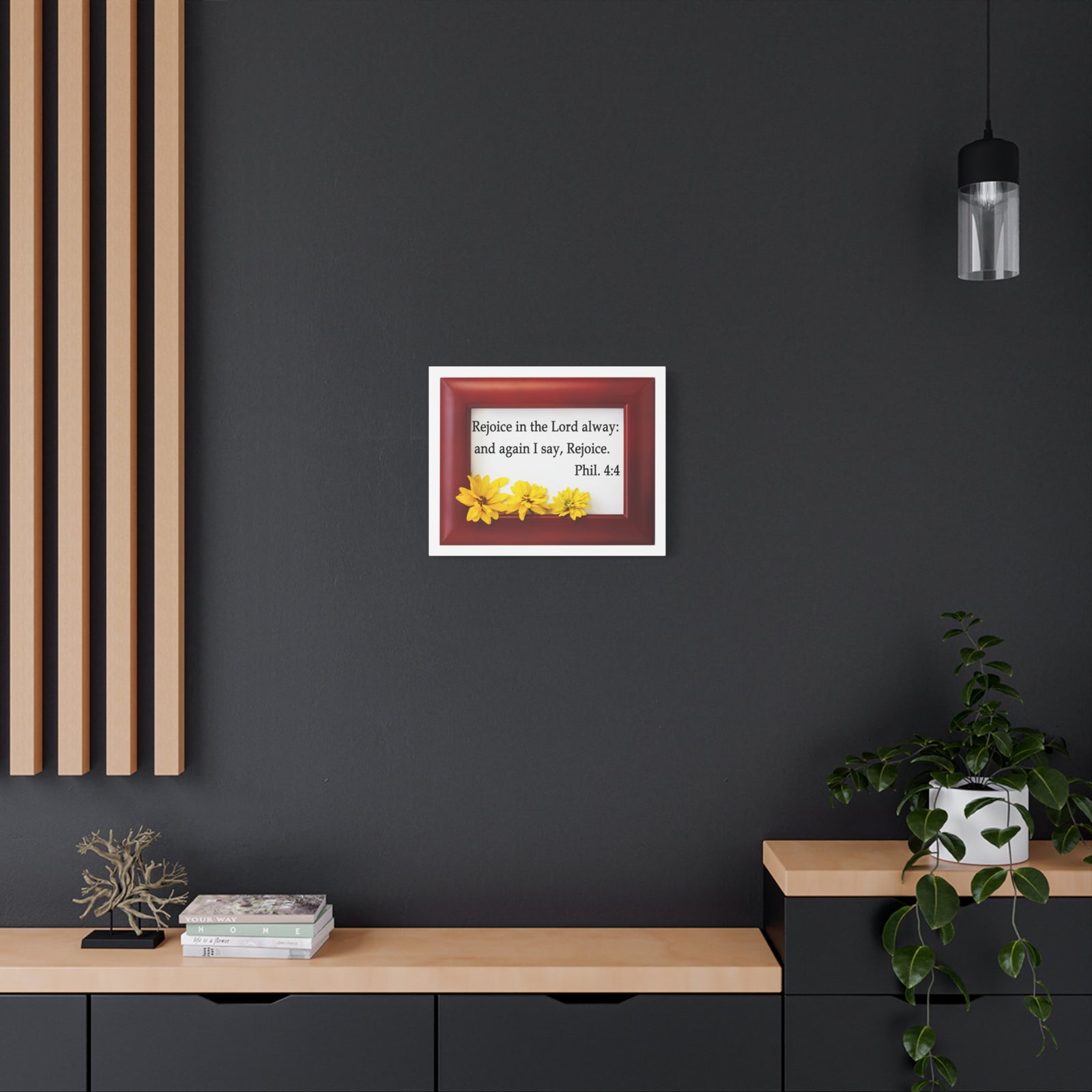 Scripture Walls Rejoice In The Lord Frame Philippians 4:4 Bible Verse Canvas Christian Wall Art Ready to Hang-Express Your Love Gifts