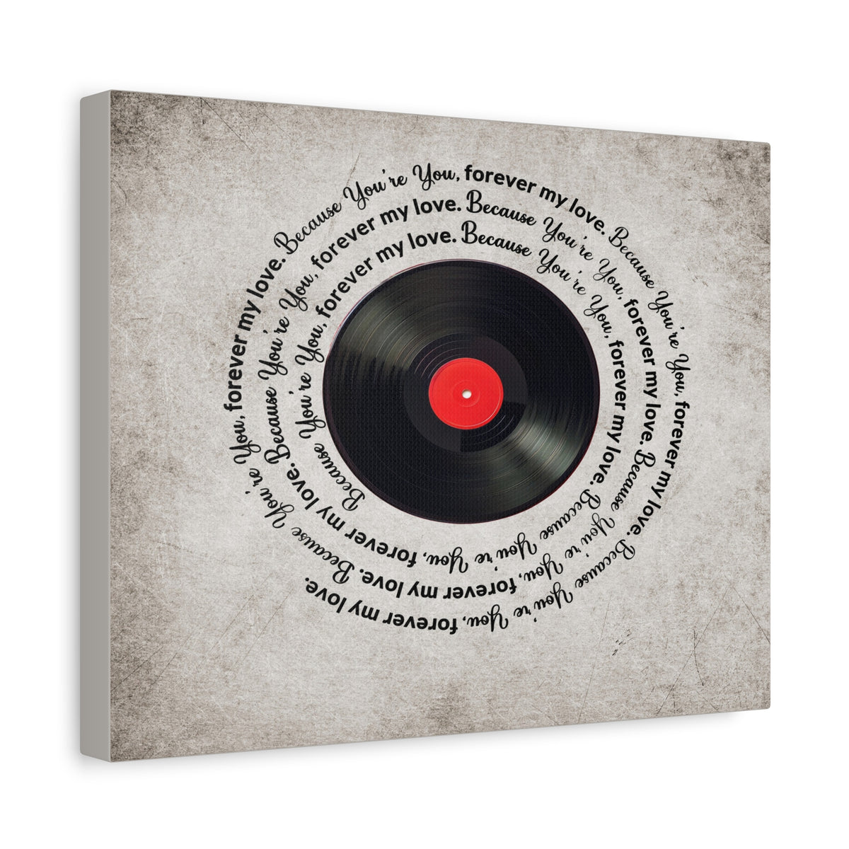 To My Wife Forever My Love Vinyl Record Canvas Wall Art – Perfect Gift for Music Lovers &amp; Soulmates-Express Your Love Gifts