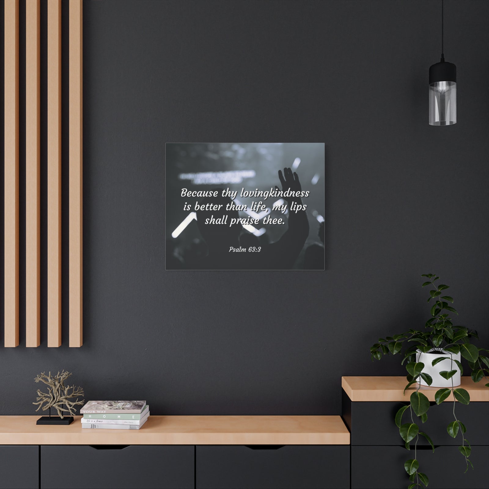Scripture Canvas Praise Psalm 63:3 Christian Wall Art Bible Verse Print Ready to Hang-Express Your Love Gifts