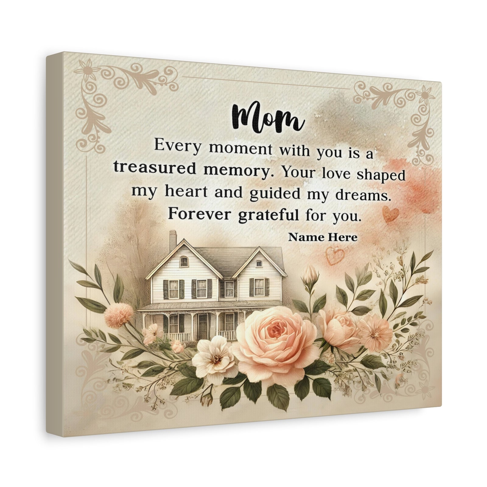 Personalized To Mom Treasured Memory Inspirational Quote – Elegant Home Décor-Express Your Love Gifts