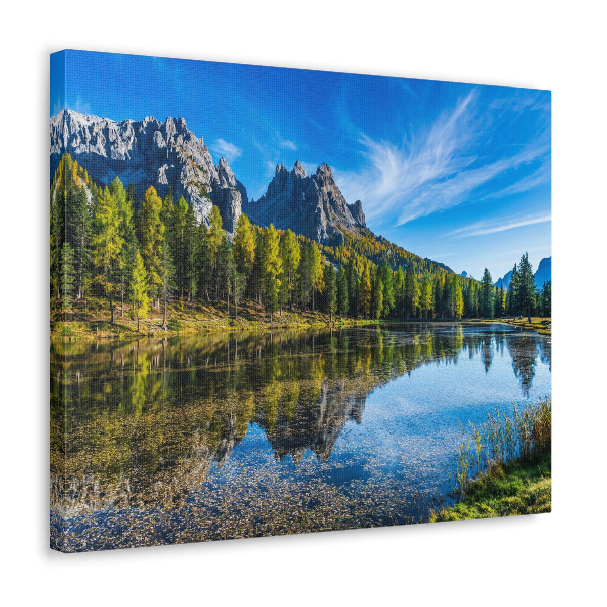 Valley Mountain Lake Nature Wilderness Photography Canvas Wall Art for Home Decor Ready-to-Hang-Express Your Love Gifts