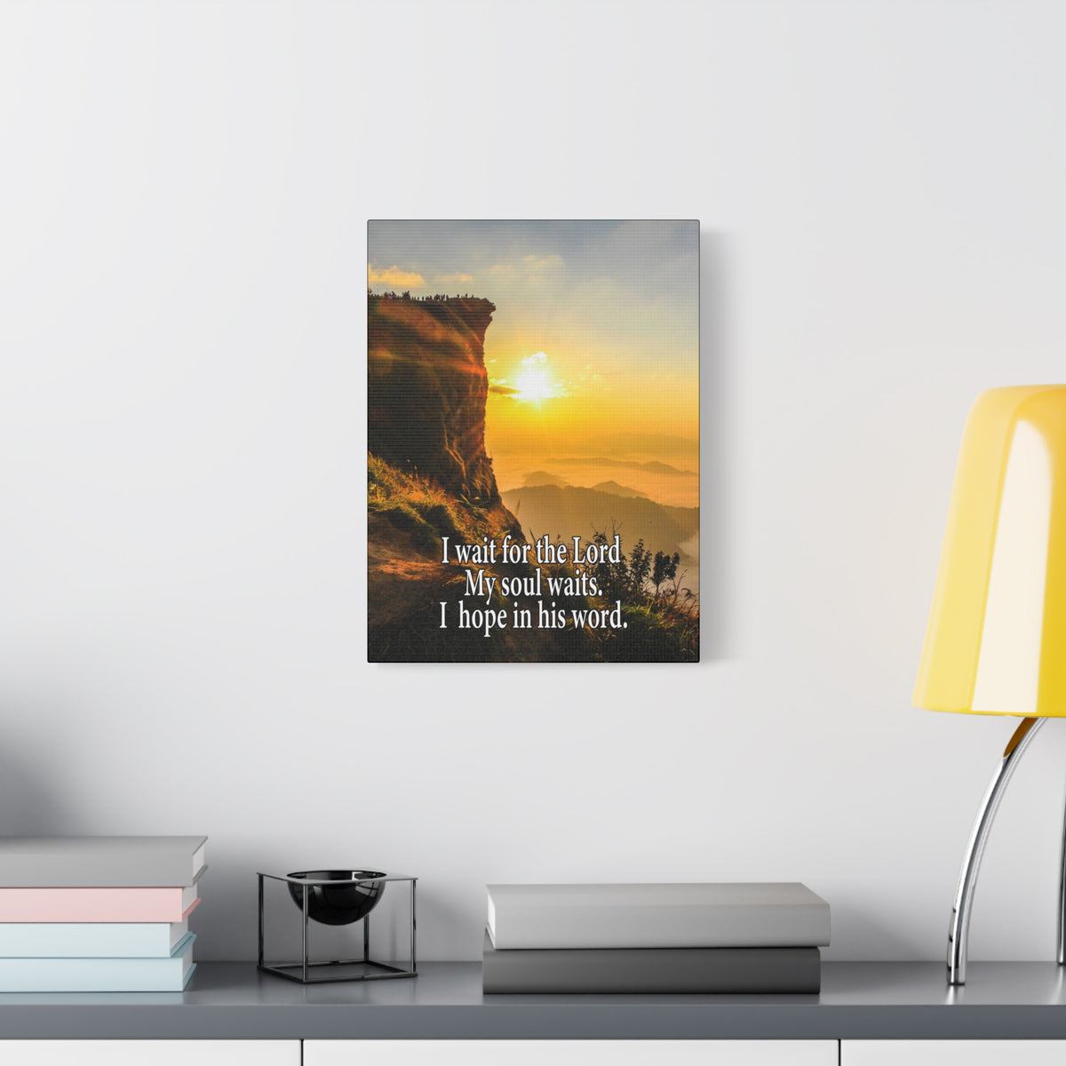 I Wait For The LordScripture Canvas I Wait For The Lord Psalm 130:5 Christian Wall Art Bible Verse Print Ready to Hang-Express Your Love Gifts