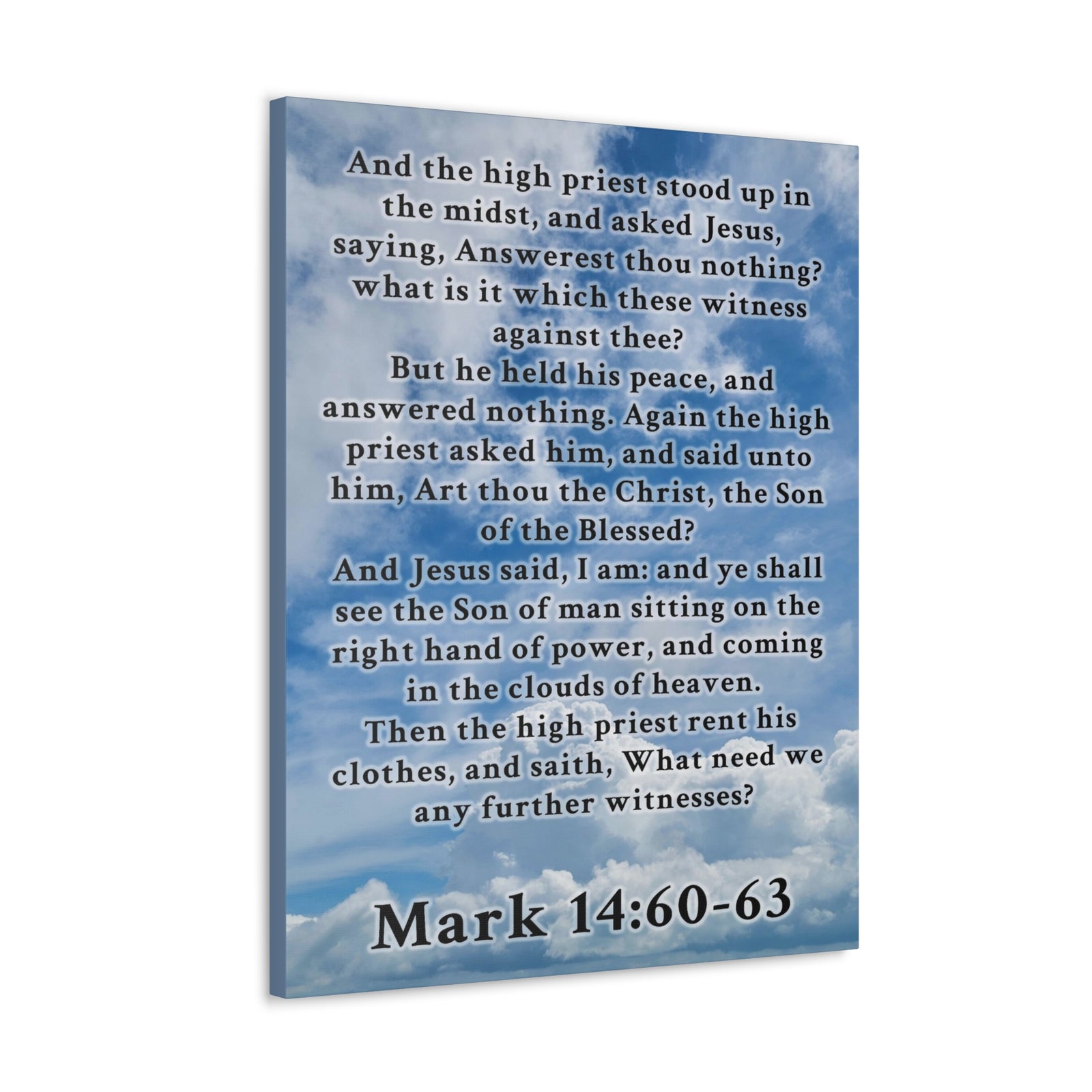 Scripture Walls Mark 14:60-63 KJV Bible Verse Canvas Christian Wall Art Ready to Hang Unframed-Express Your Love Gifts