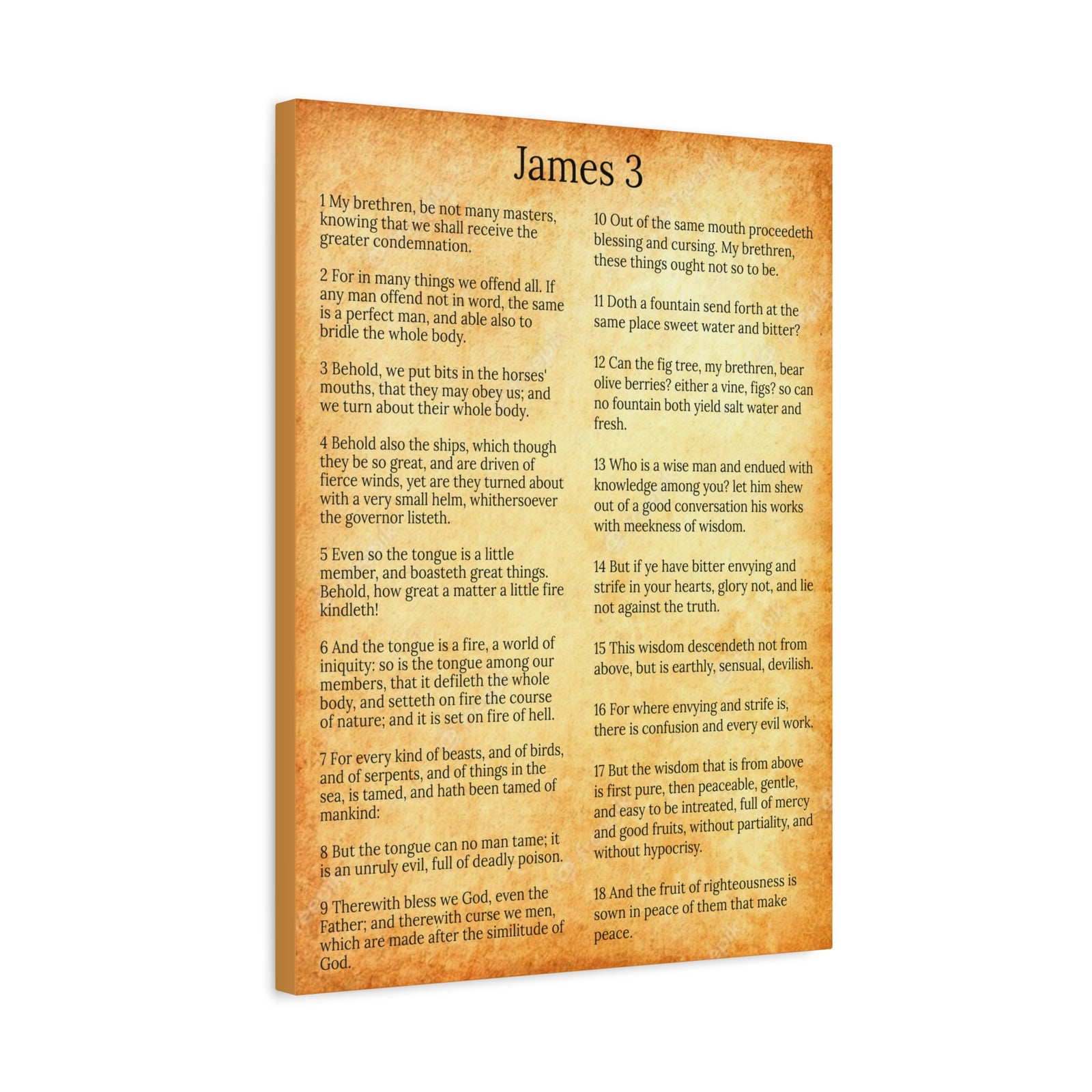 Scripture Walls James 3 Chapter Gold Control The Tongue Christian Wall Art Print Ready to Hang Unframed-Express Your Love Gifts