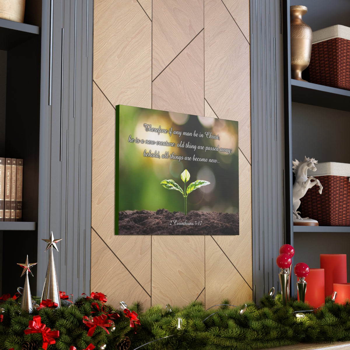 Scripture Walls Men Be in Christ 2 Corinthians 5:17 Christian Wall Art Print Ready to Hang Unframed-Express Your Love Gifts