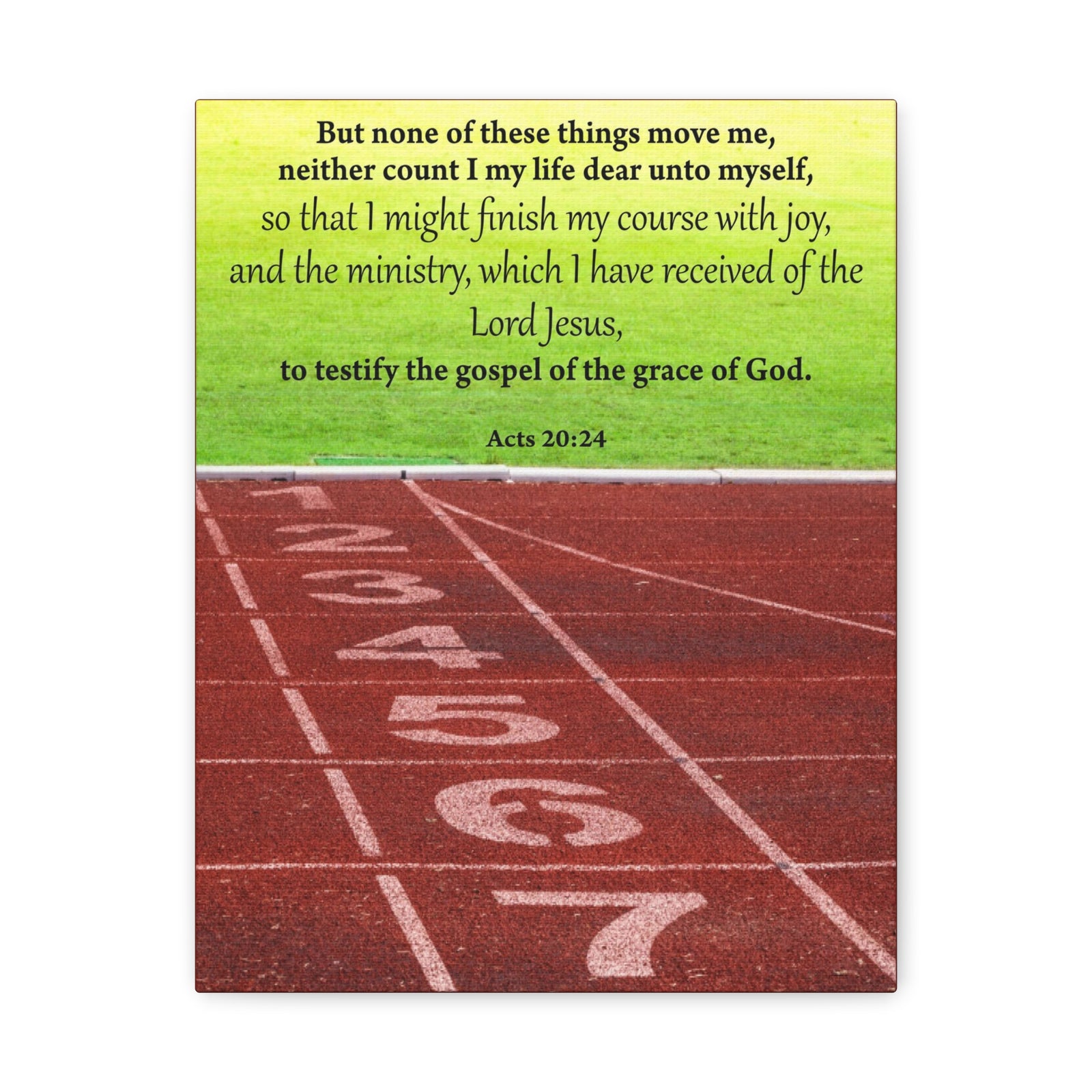 Bible Verse Canvas Testify the Gospel Acts 20:24 Christian Home Decor Scripture Art-Express Your Love Gifts