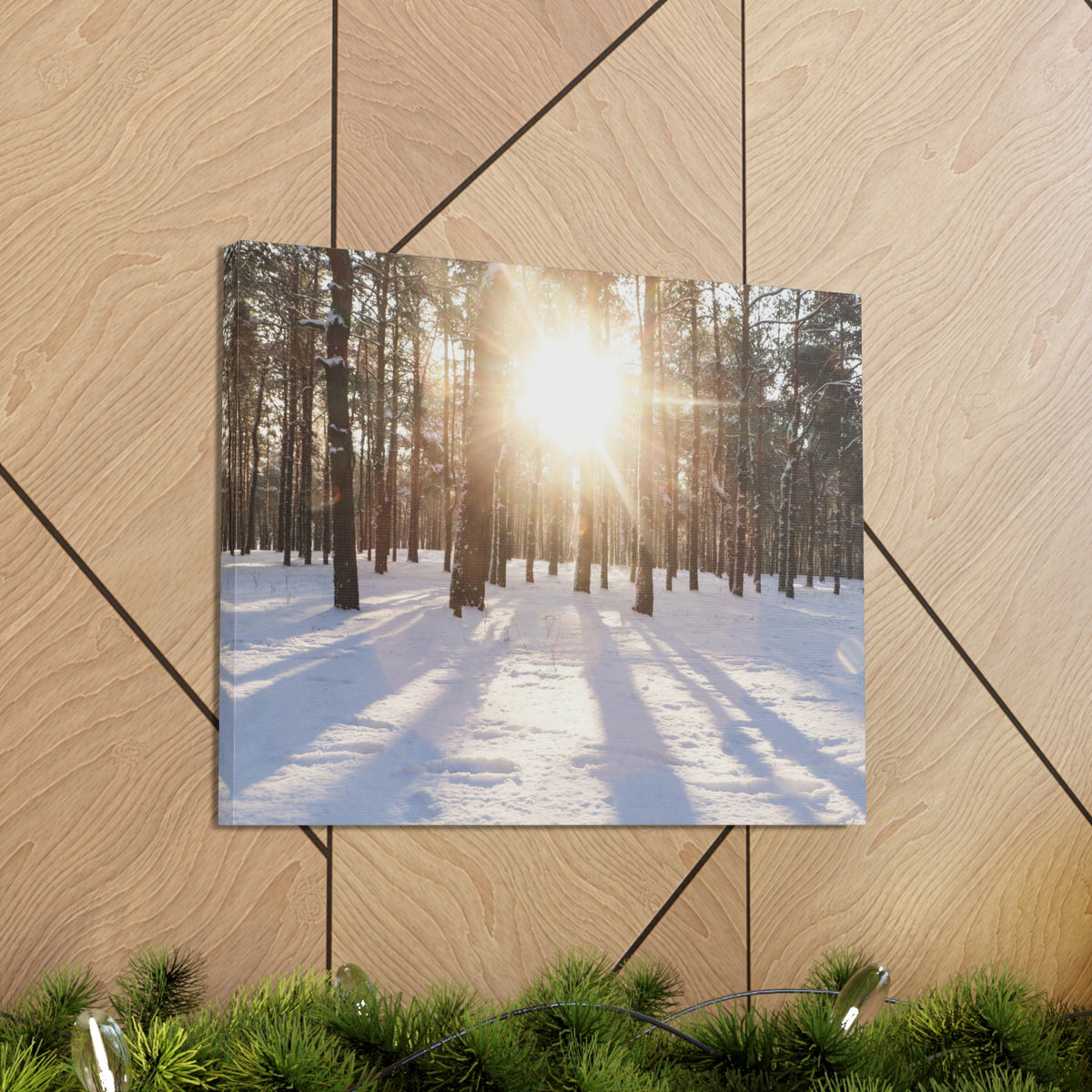 Tree Forest Covered In Snow Nature Wilderness Photography Canvas Wall Art for Home Decor Ready-to-Hang-Express Your Love Gifts