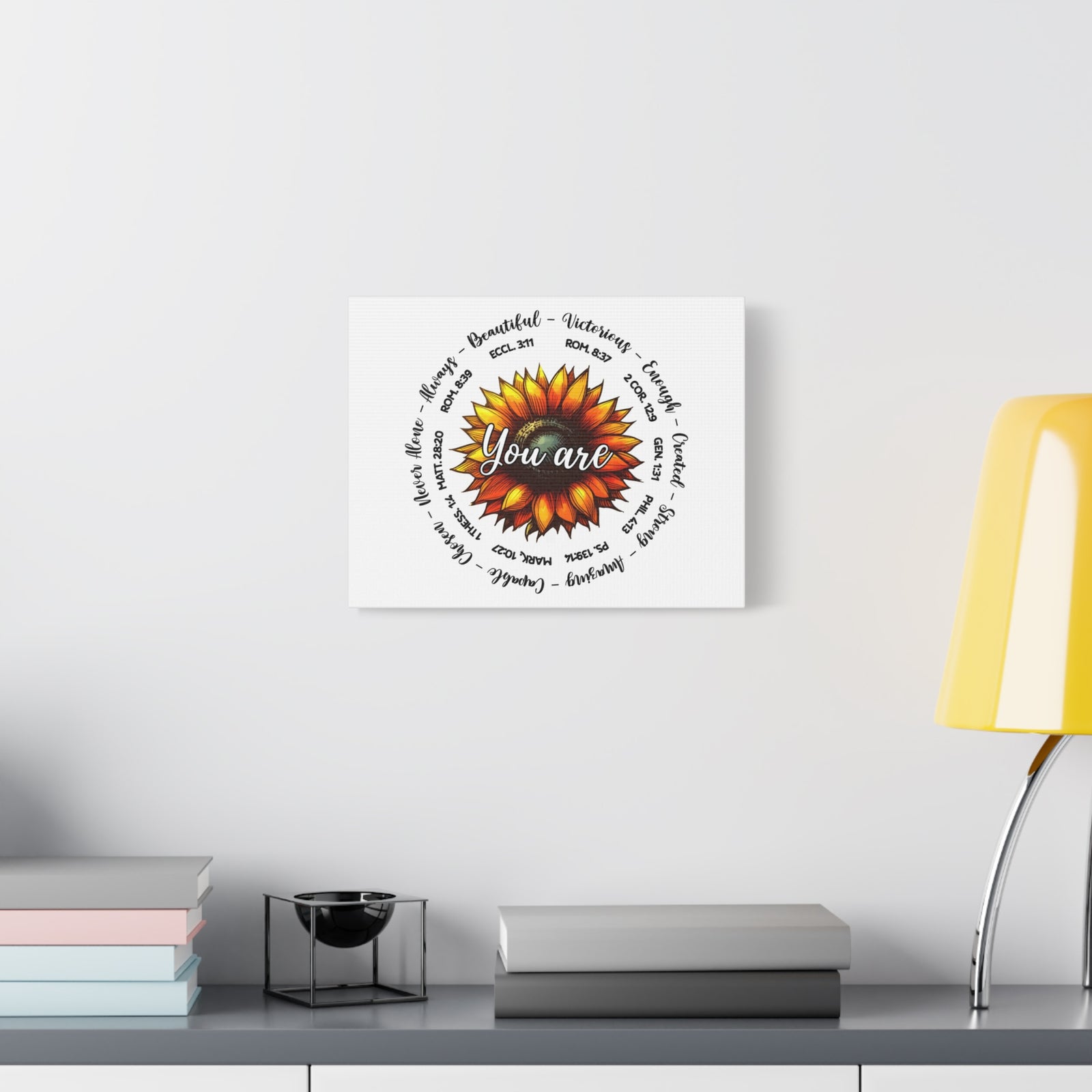 Scripture Walls God Says You Are Sunflower Bible Verse Canvas Christian Wall Art Ready to Hang Unframed-Express Your Love Gifts