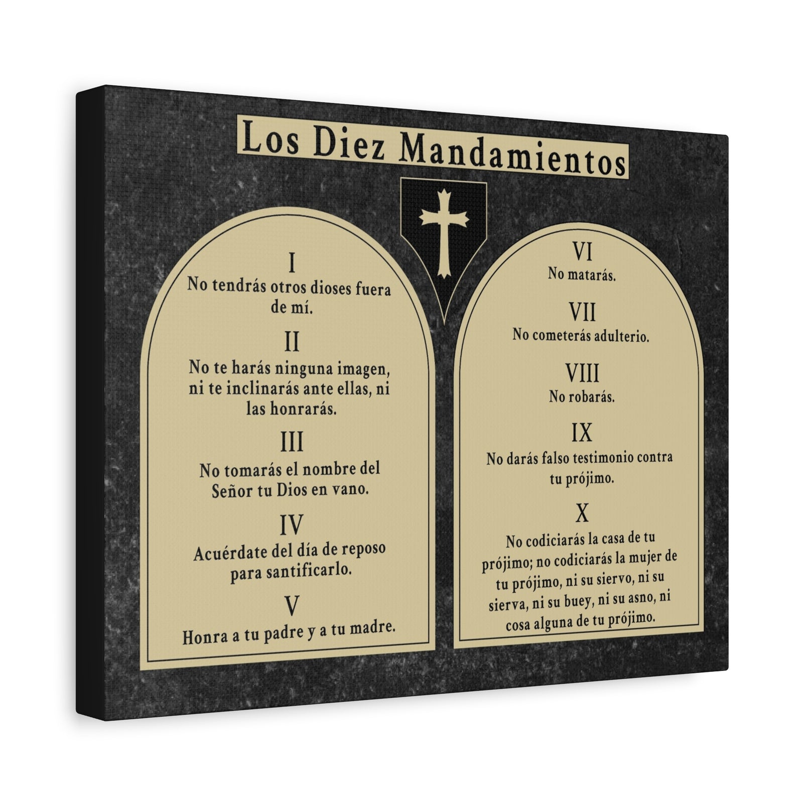 Scripture Walls 10 Commandments Spanish Los Diez Mandamientos Tablets Bible Verse Canvas Christian Wall Art Ready to Hang Unframed-Express Your Love Gifts