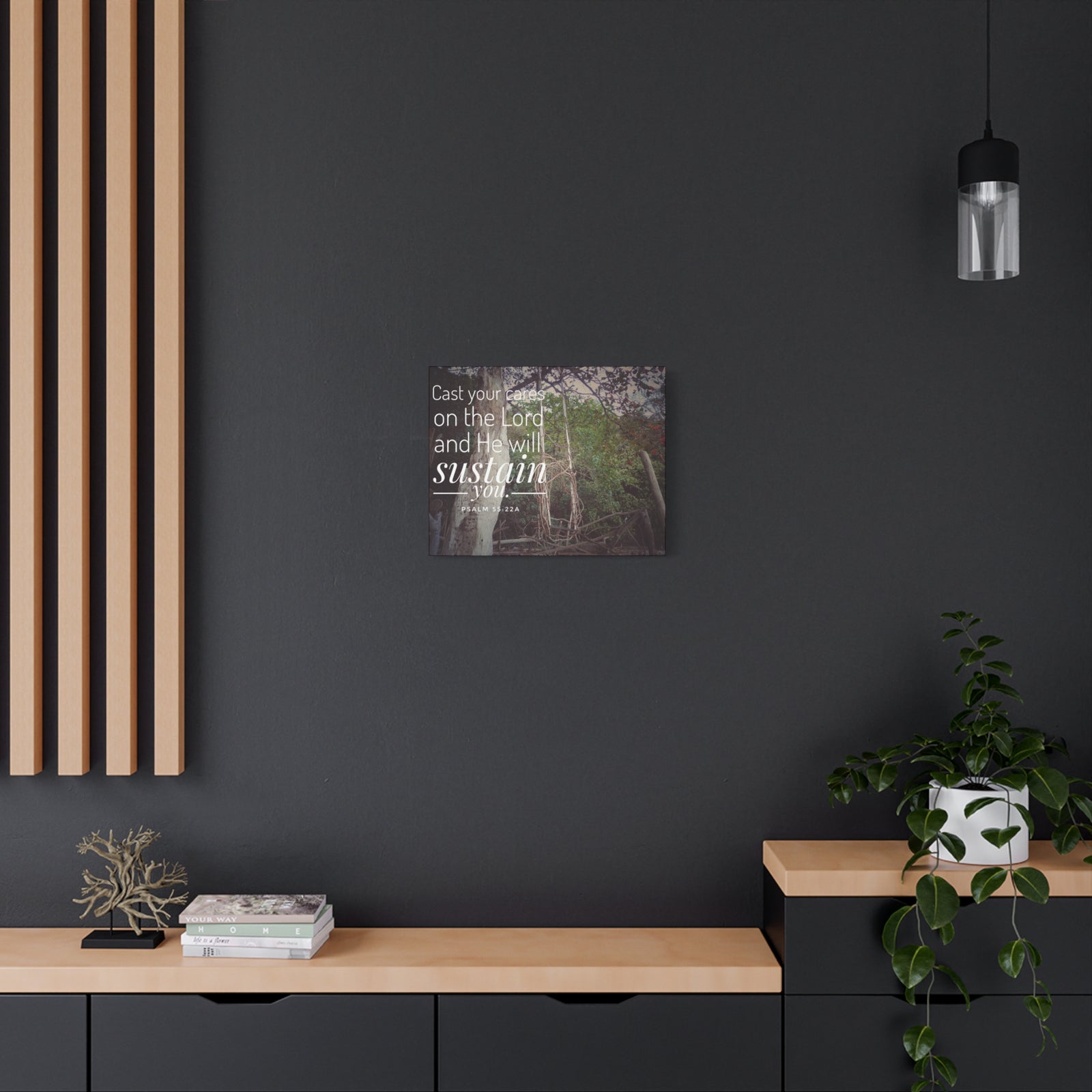 Scripture Walls He Will Sustain You Psalm 55:22 Bible Verse Canvas Christian Wall Art Ready to Hang-Express Your Love Gifts