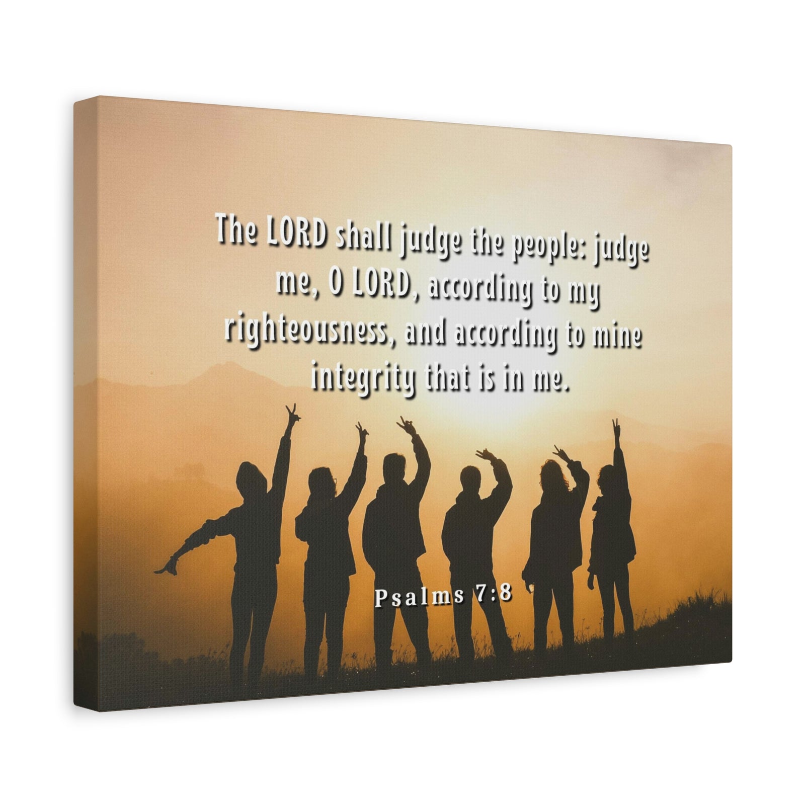 Scripture Canvas Judge The People Psalms 7:8 Christian Wall Art Bible Verse Print Ready to Hang-Express Your Love Gifts