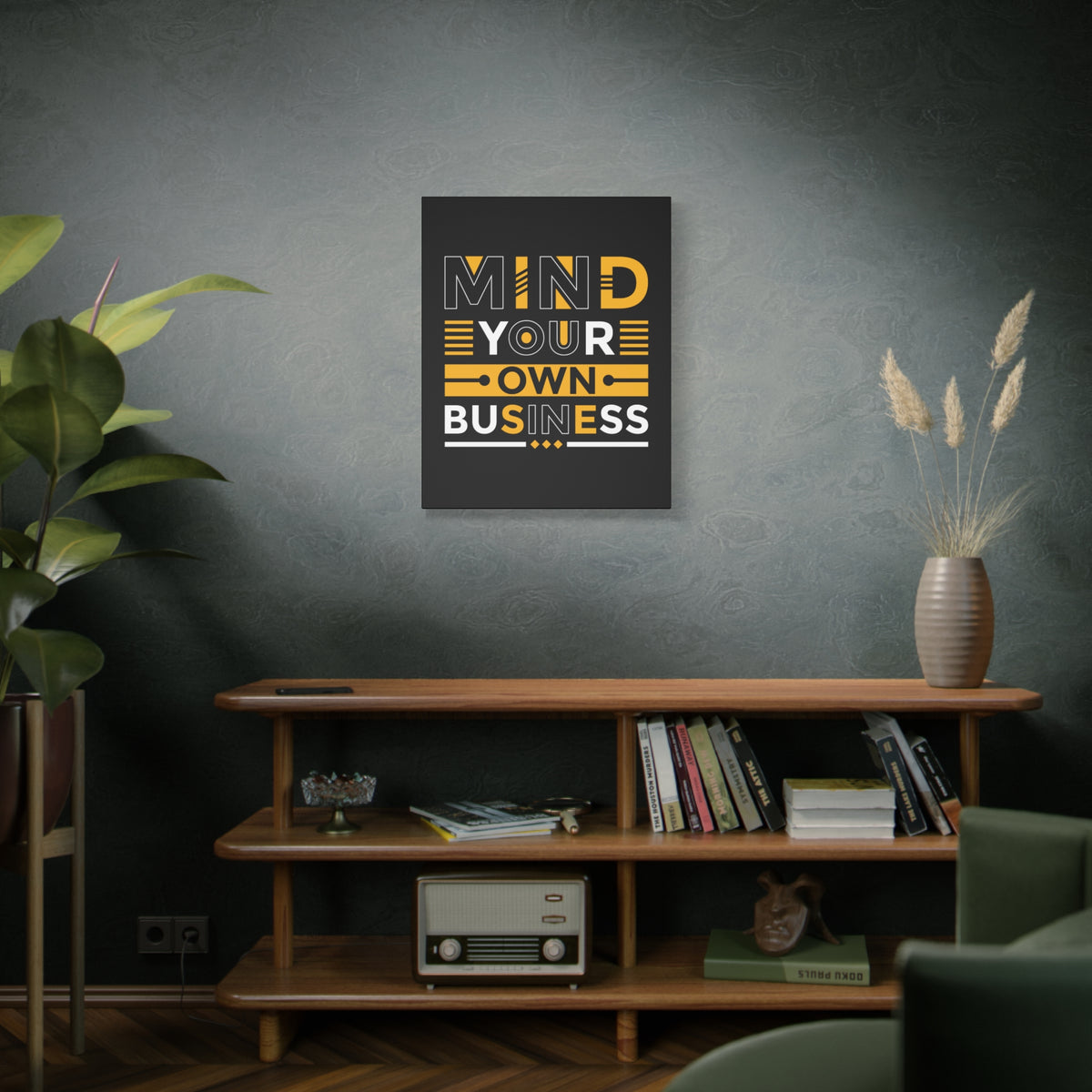 Inspirational Quote Canvas Mind Your Own Business Wall Art Motivational Motto Inspiring Posters Prints Artwork Decor Ready to Hang-Express Your Love Gifts