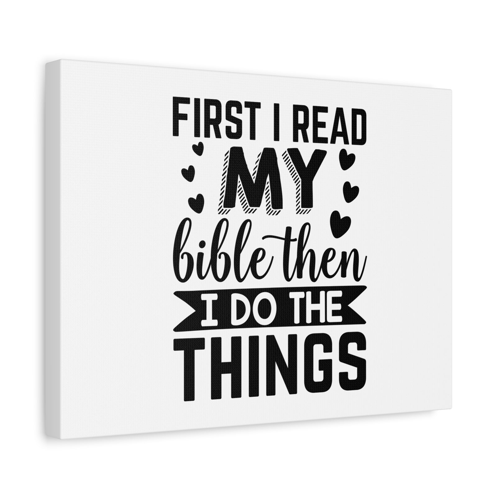Scripture Canvas First I Read My Bible Psalm 119:105 Christian Wall Art Bible Verse Print Ready to Hang-Express Your Love Gifts