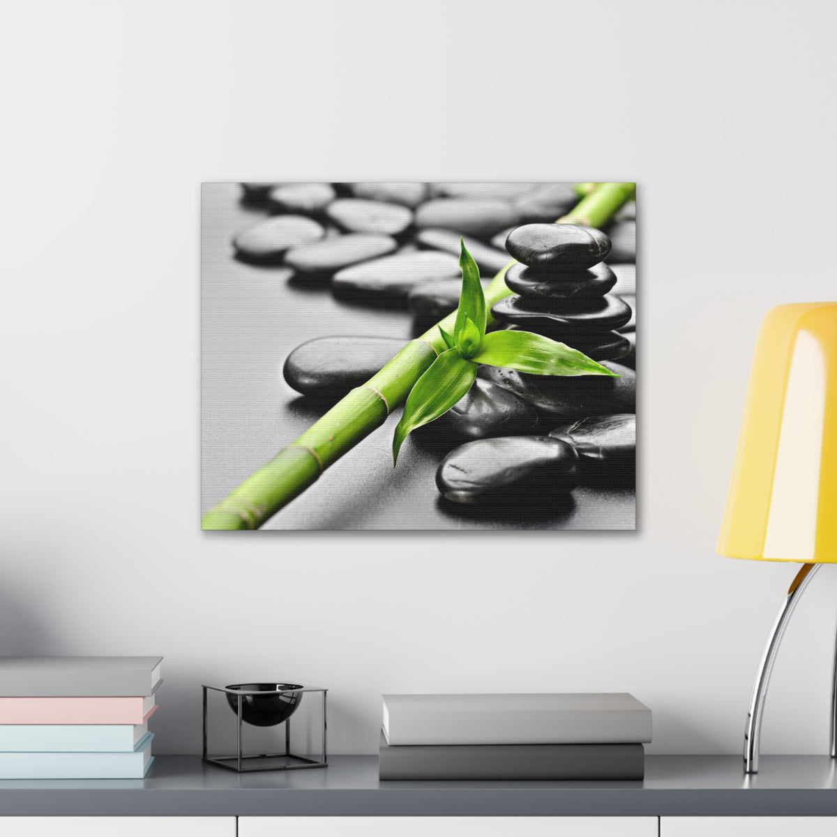 Basalt Stones on Black Forest Floral Nature Photography Canvas Wall Art for Home Decor Ready-to-Hang-Express Your Love Gifts