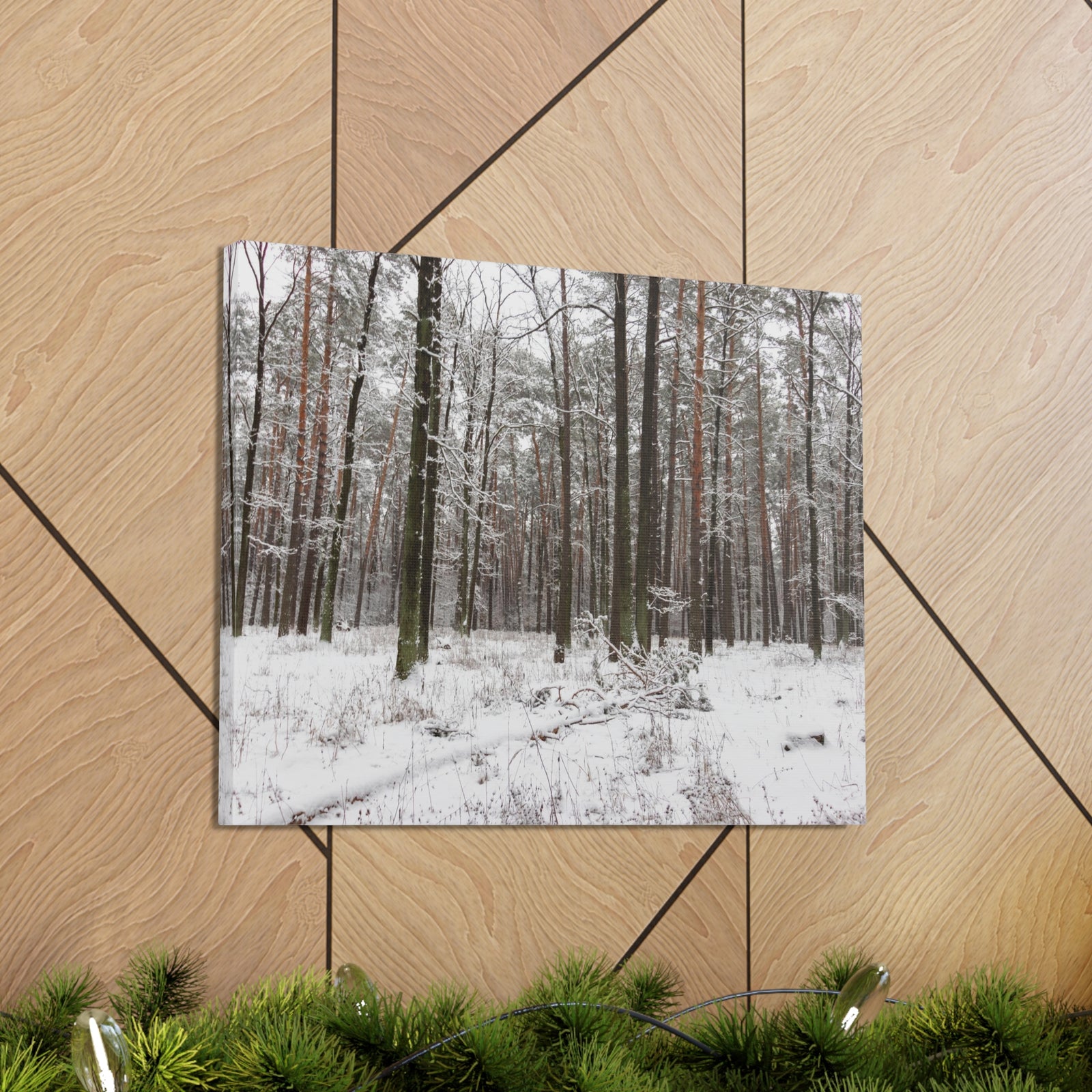 Winter Tree Covered In Snow Forest Nature Wilderness Photography Canvas Wall Art for Home Decor Ready-to-Hang-Express Your Love Gifts
