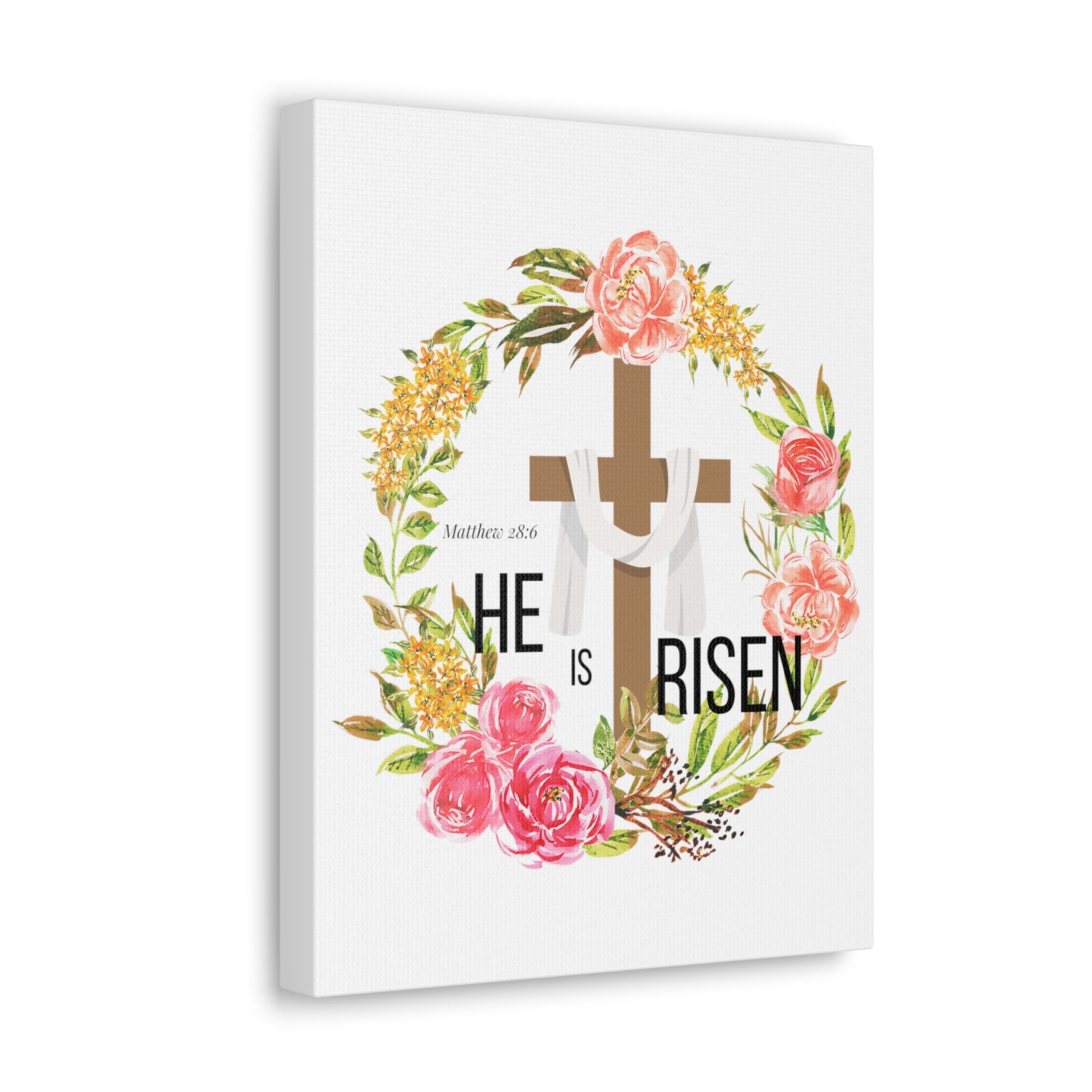 Scripture Walls Matthew 28:6 He Is Risen Bible Verse Canvas Christian Wall Art Ready to Hang Unframed-Express Your Love Gifts