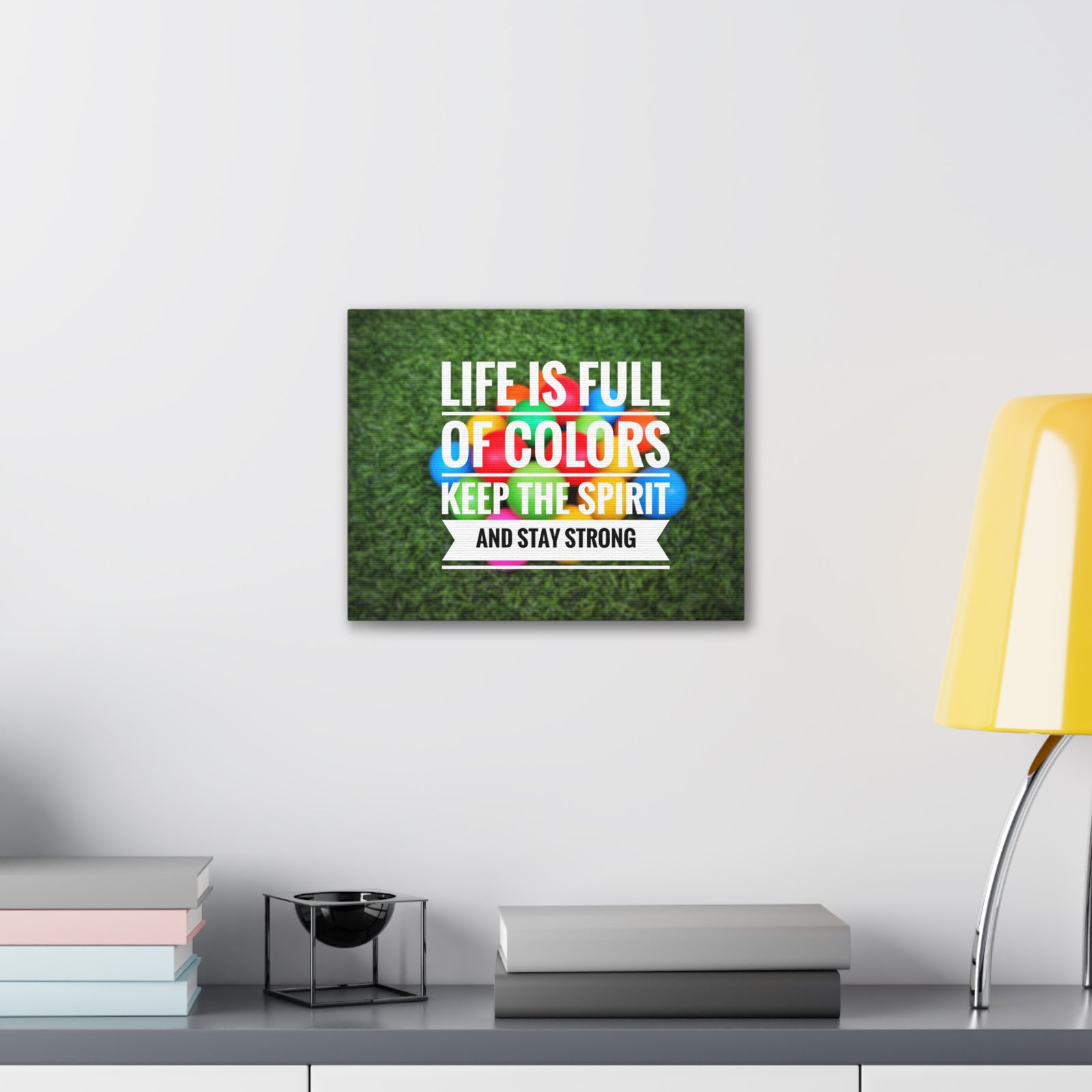 Inspirational Quote Canvas Life Is Full Of Colors Motivational Print Ready to Hang Artwork-Express Your Love Gifts