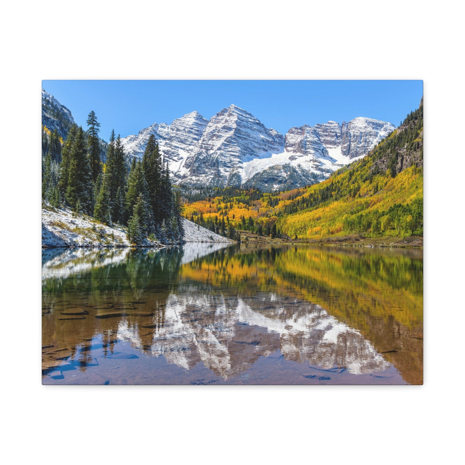 Forest Lake Mountains Nature Wilderness Photography Canvas Wall Art for Home Decor Ready-to-Hang-Express Your Love Gifts