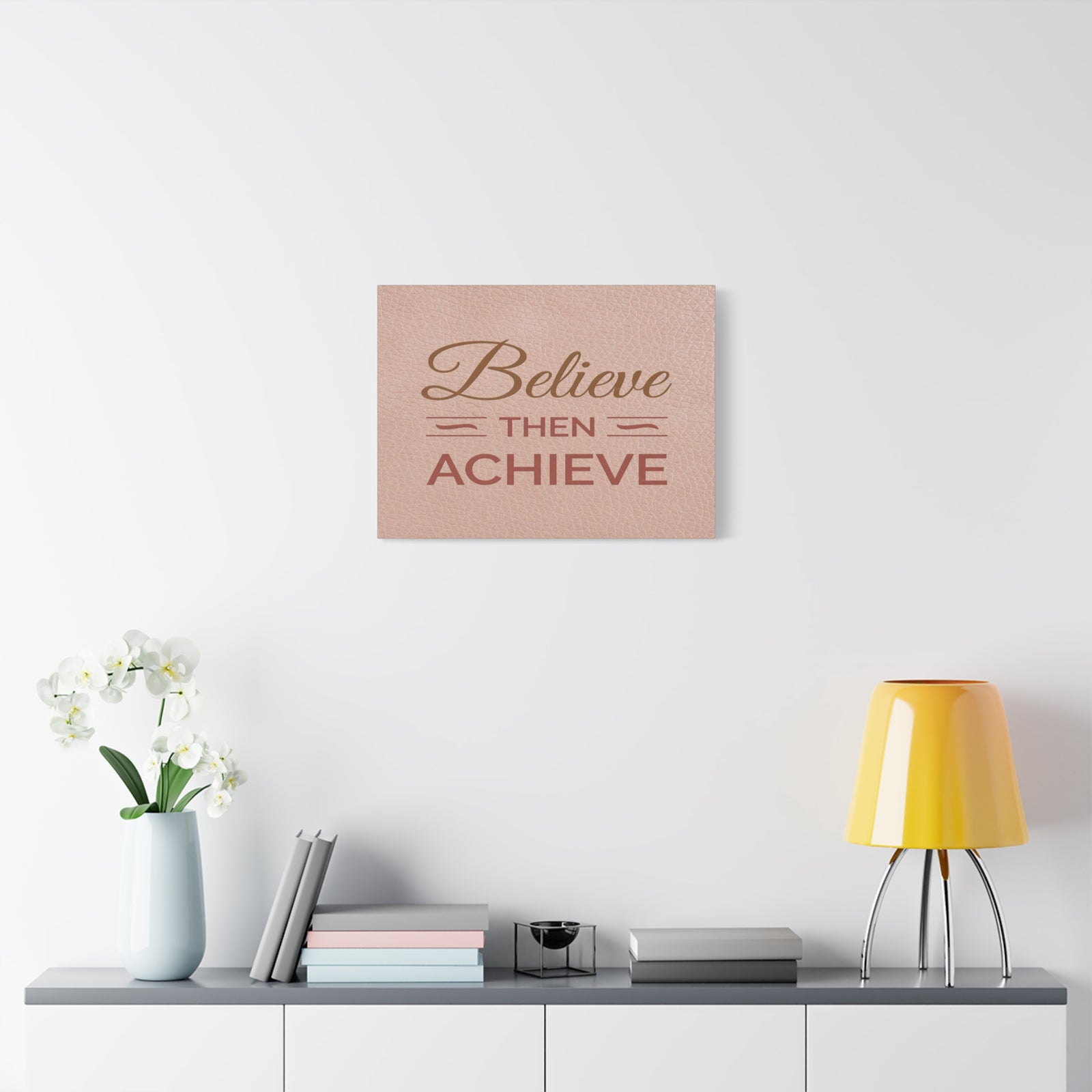 Believe Then Achieve Inspirational Motivational Quote Canvas Wall Art for Home Decor Ready-to-Hang-Express Your Love Gifts
