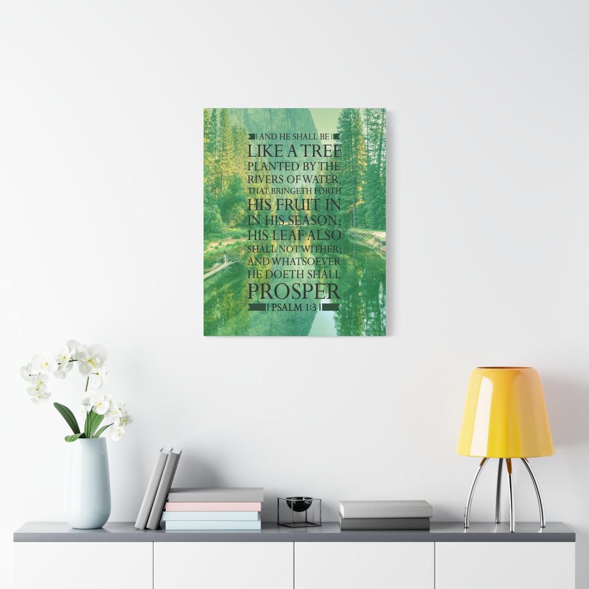Scripture Canvas Like a Tree Psalm 1:3 Christian Wall Art Bible Verse Print Ready to Hang-Express Your Love Gifts