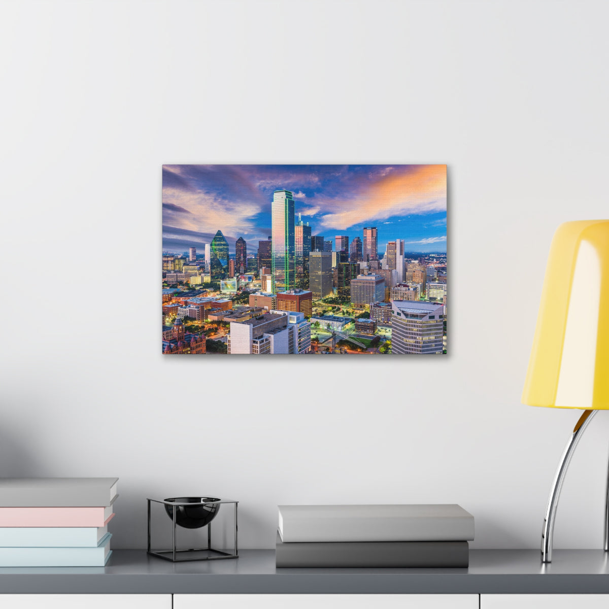 Dallas Daytime Skyline Canvas Artwork High-Quality Breathtaking Stunning Cityscape for Home Decor Ready to Hang-Express Your Love Gifts