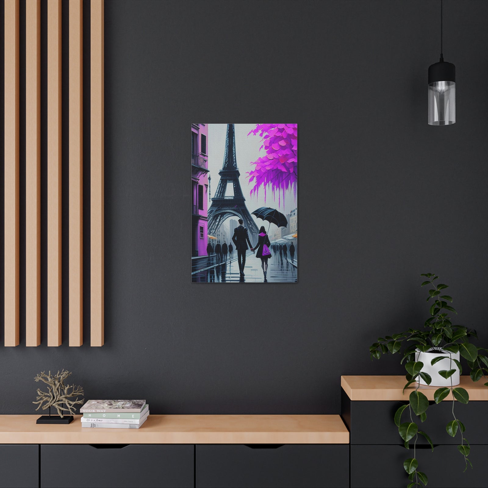 Romantic Couple Paris Eiffel Tower France Canvas Artwork High-Quality Breathtaking French City for Home Decor Ready to Hang-Express Your Love Gifts