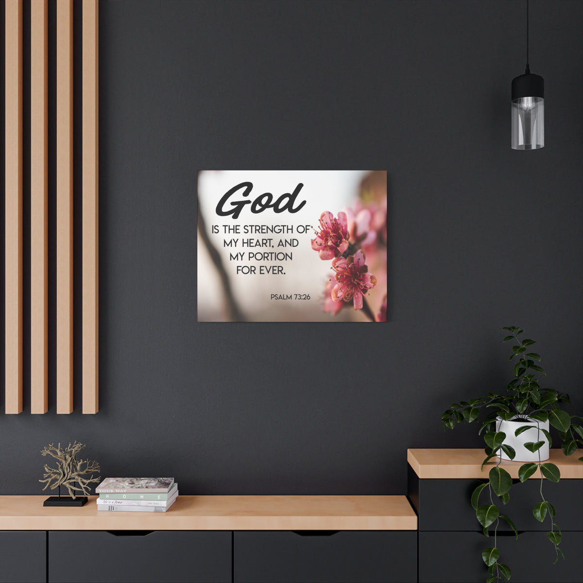Bible Verse Canvas God is My Strength Psalm 73:26 Wall Art Christian Home Decor-Express Your Love Gifts