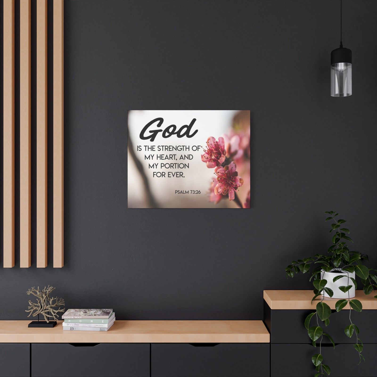 Bible Verse Canvas God is My Strength Psalm 73:26 Wall Art Christian Home Decor-Express Your Love Gifts