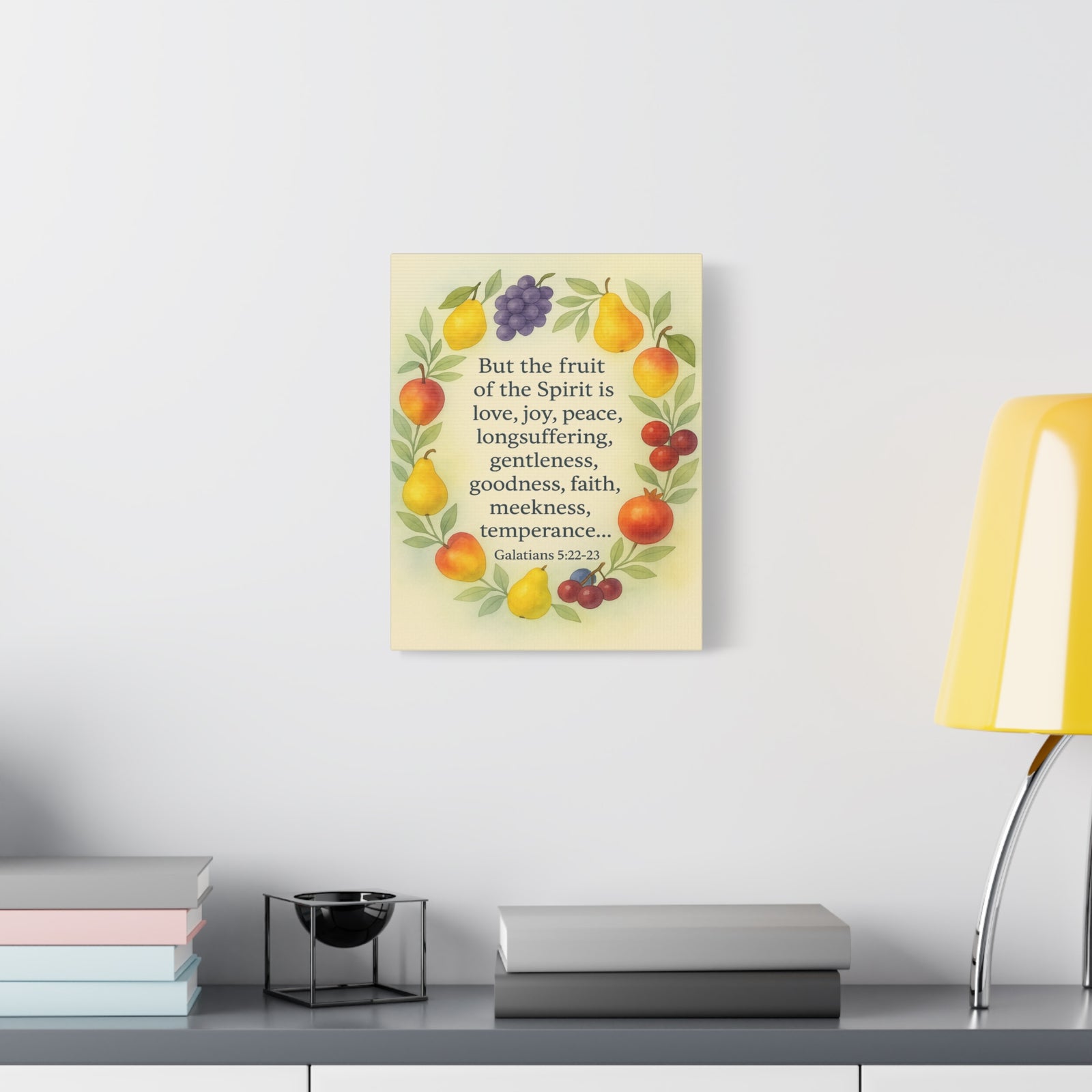 Bible Verse Canvas Galatians 5:22-23 Christian Home Décor Wall Art Scripture Ready to Hang Faith Print-Express Your Love Gifts