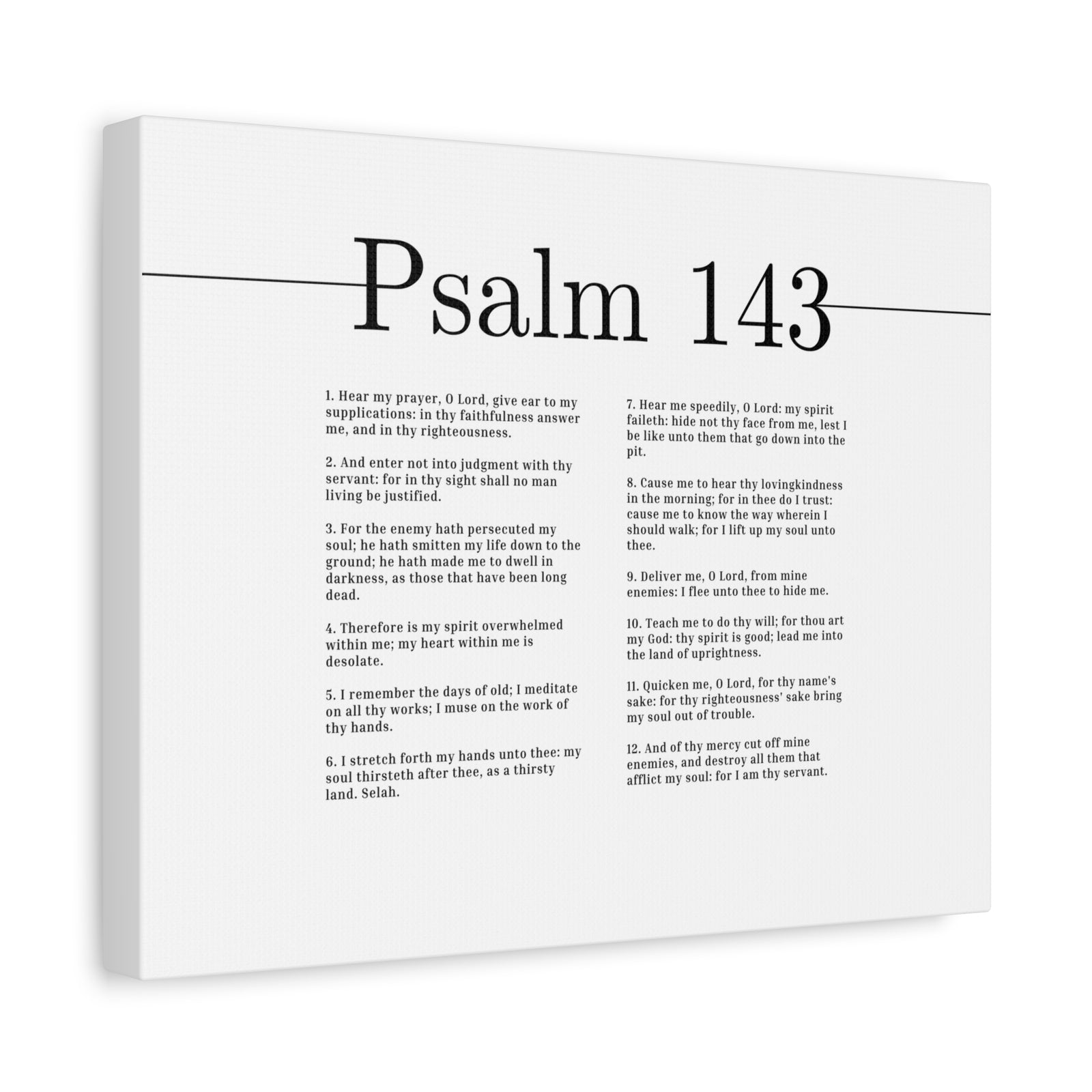 Scripture Canvas Hear My Prayer, O Lord Psalm 143 Christian Wall Art Bible Verse Print Ready to Hang-Express Your Love Gifts