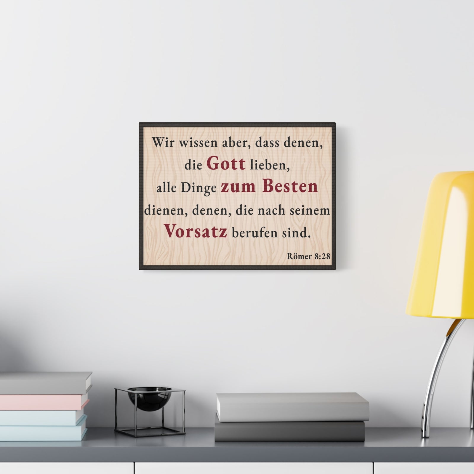 Scripture Walls Römer 8:28 Romans 8:28 German Bible Verse Canvas Christian Wall Art Ready to Hang Unframed-Express Your Love Gifts