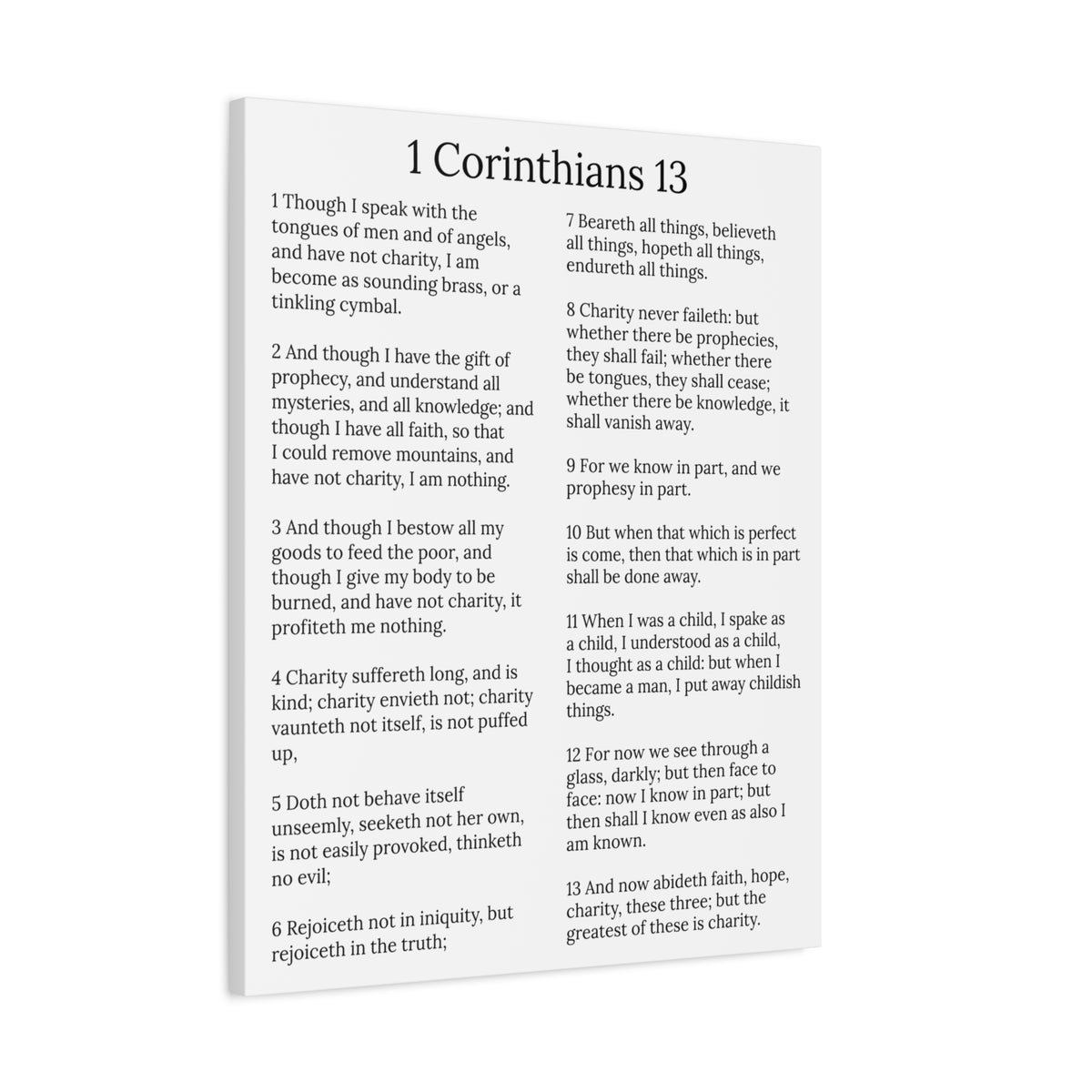 Scripture Walls 1 Corinthians 13 Love Chapter White Christian Wall Art Print Ready to Hang Unframed-Express Your Love Gifts